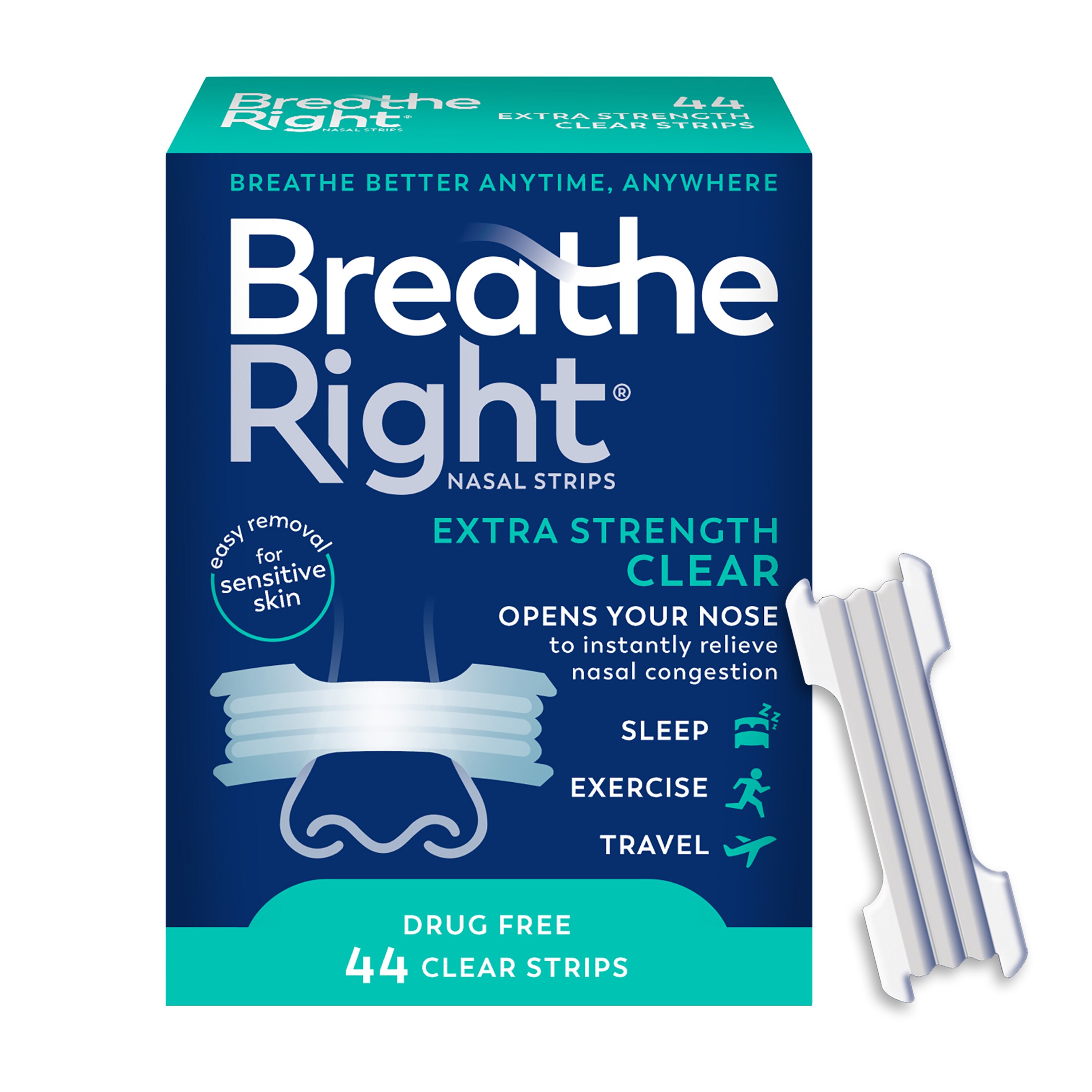 Breathe Right Extra Strength Nasal Strips, Clear