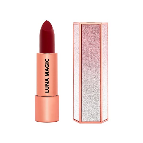 Clicking on the image opens a new modal with 3 larger images of Luna Magic Bullet Lipstick. Some images may not have descriptive text. 1 out of 3.