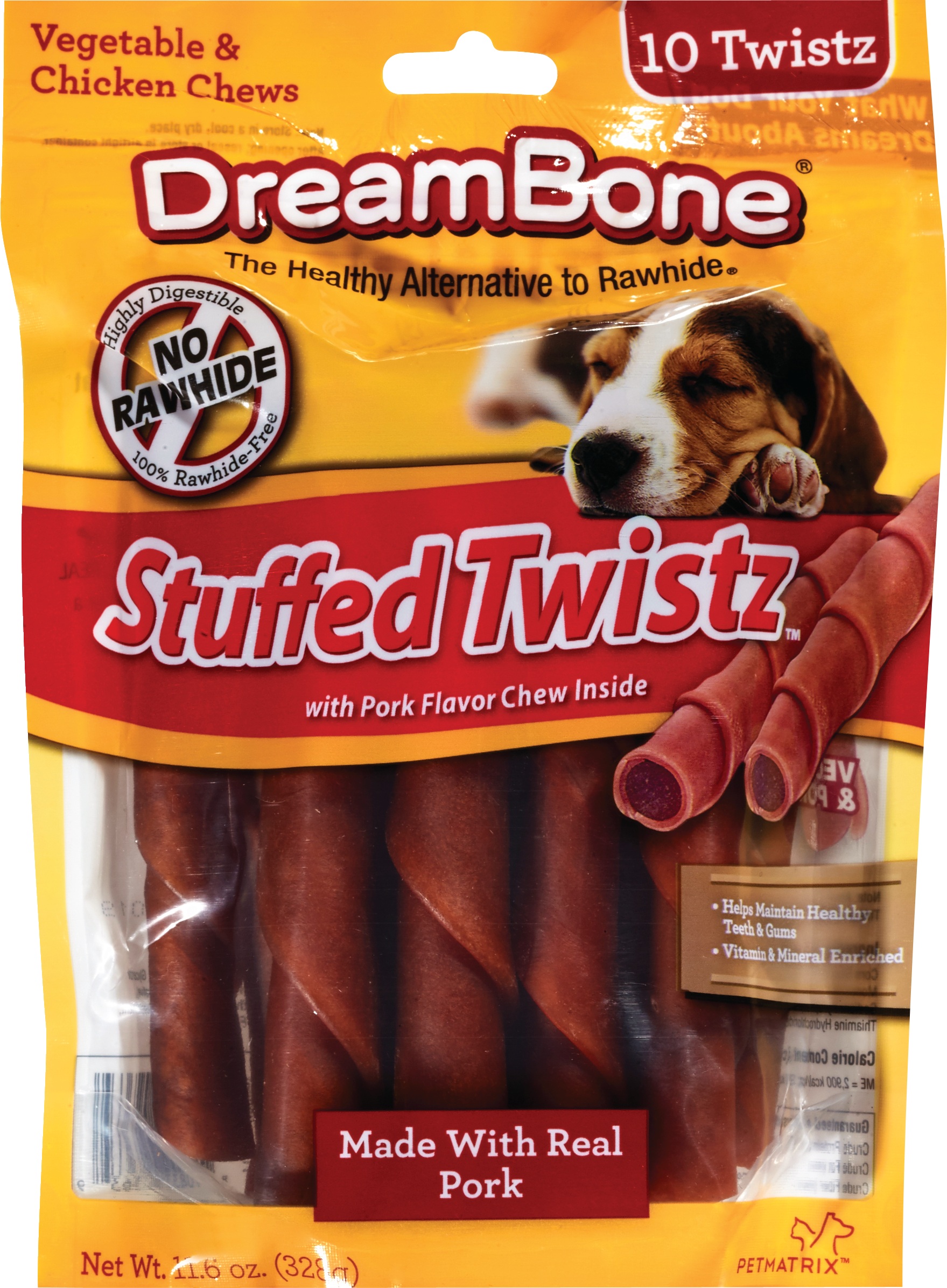 Dream Bone Stuffed Twistz Pork and Vegetable, 10CT