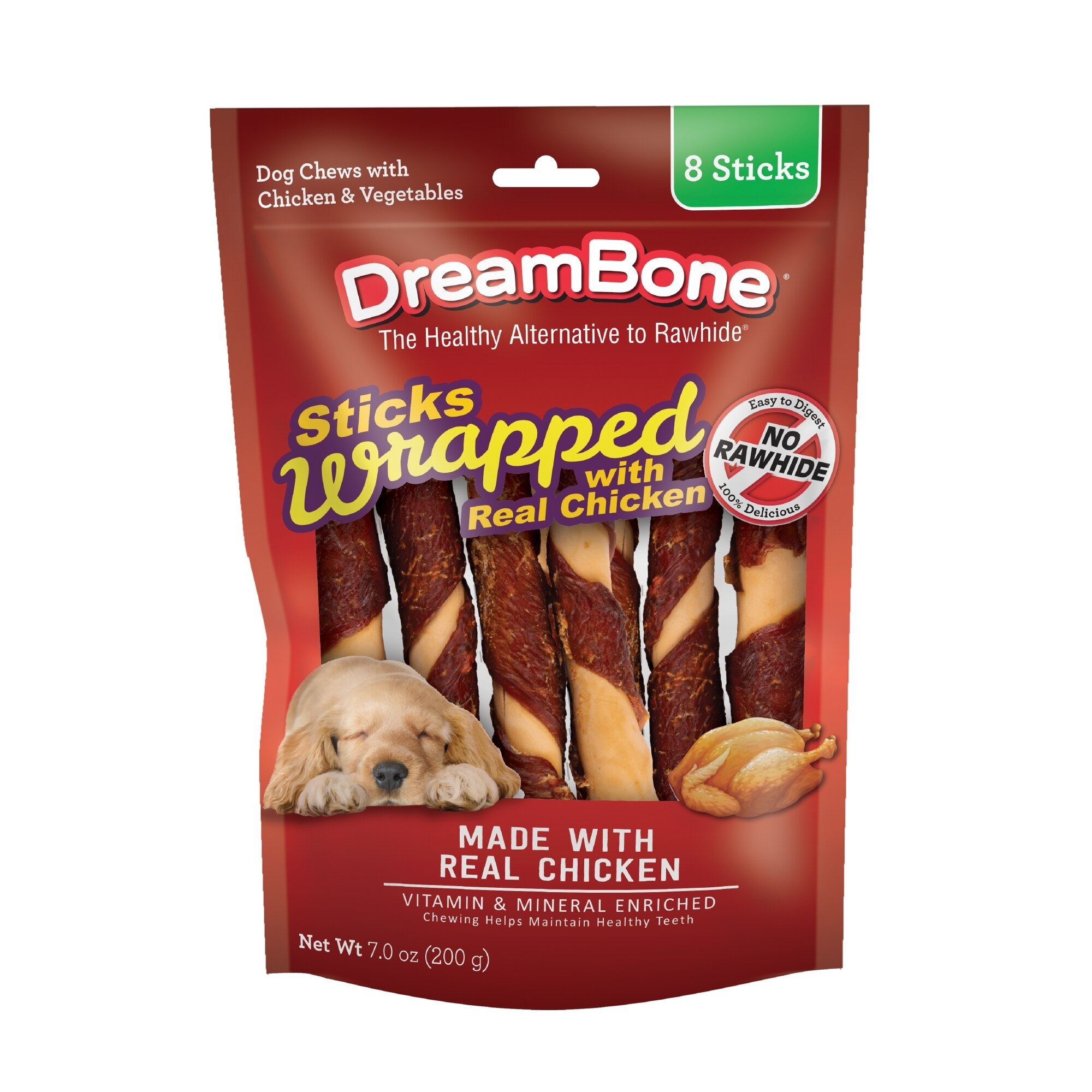 DreamBone Sticks Wrapped with Real Chicken Dog Chews