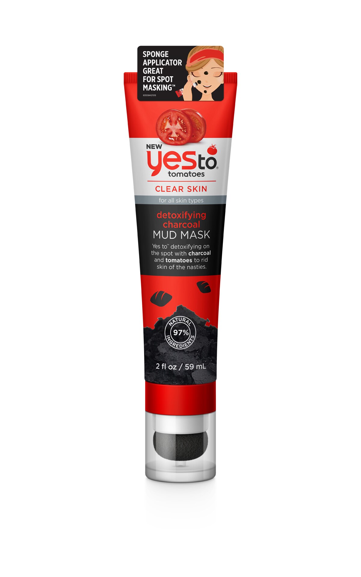 Yes To Tomatoes Detoxifying Charcoal Mud Mask, 2 OZ