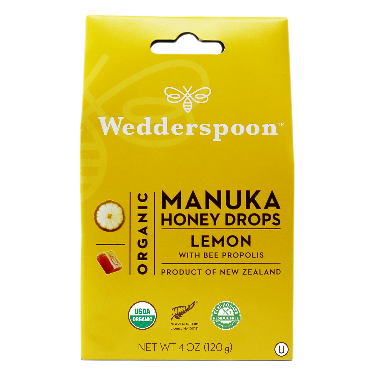 Wedderspoon Organic Manuka Honey Drops,Lemon