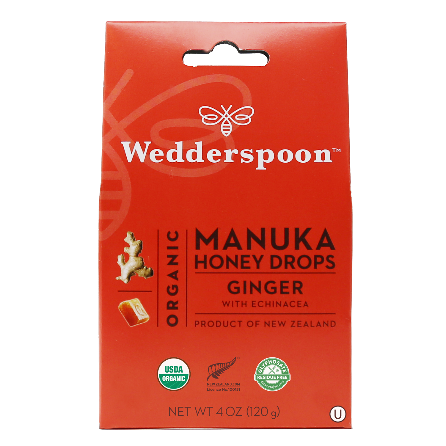 Manuka Organic Honey Drops, Ginger