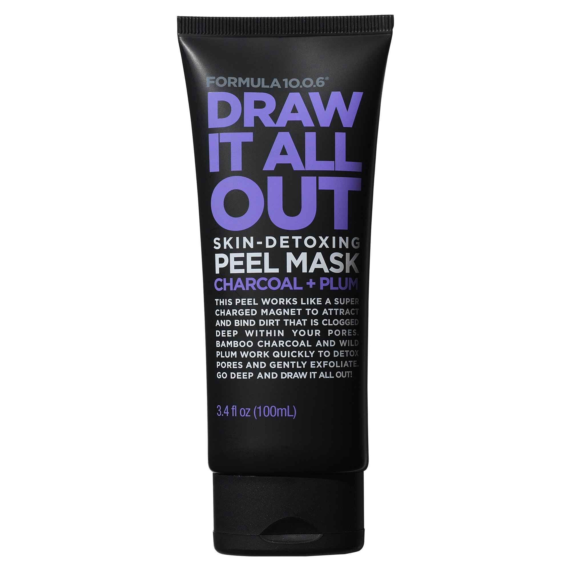 Formula 10.0.6 Draw It All Out Skin-Detoxing Charcoal + Plum Peel Mask, 3.4 OZ