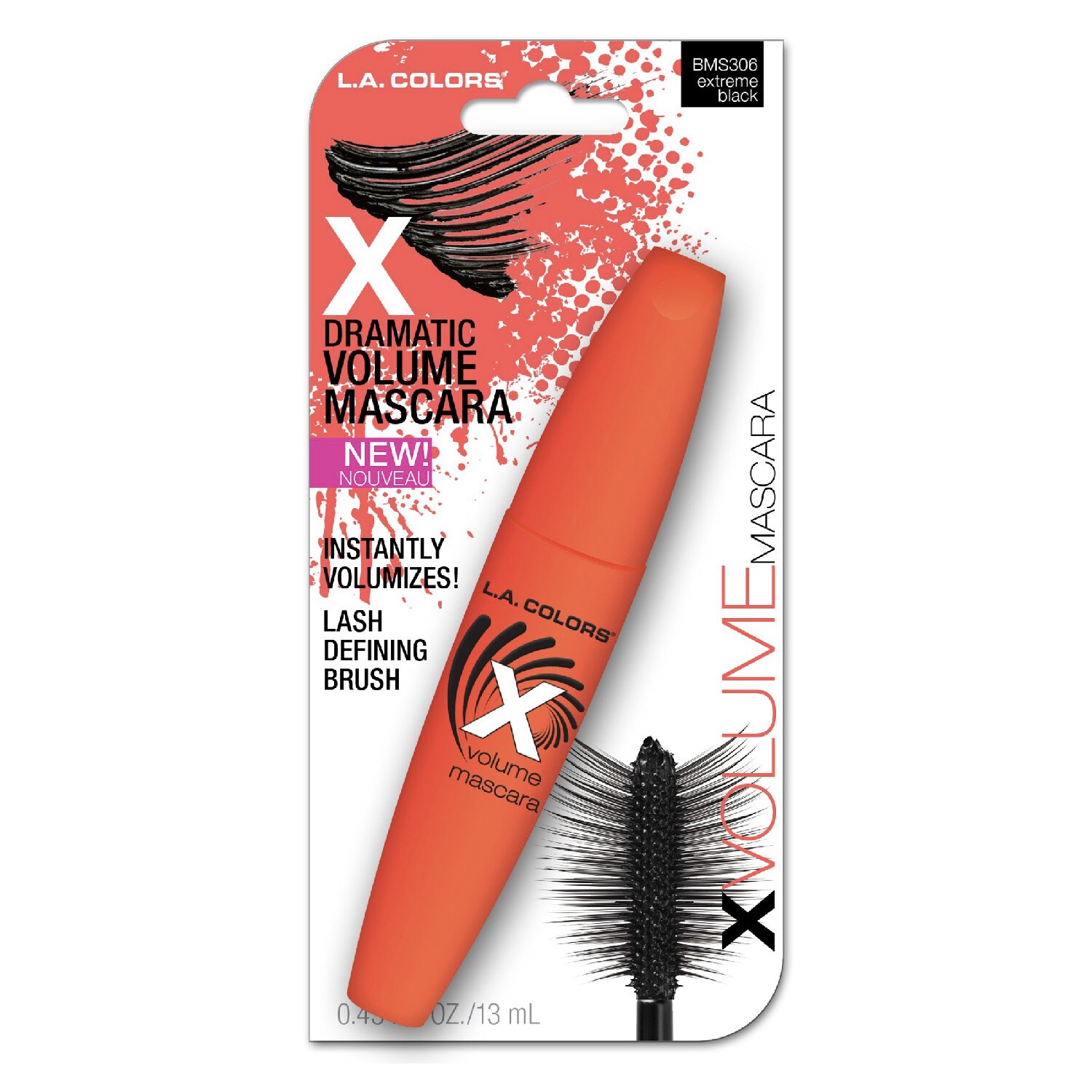 L.A. COLORS X Dramatic Volume Mascara, Extreme Black