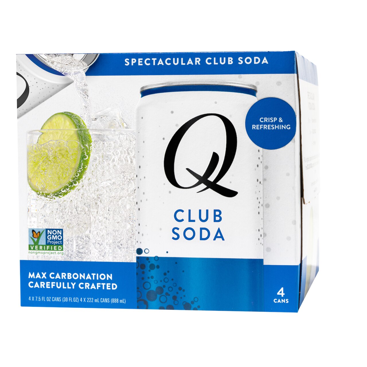 Q Mixers Spectacular Club Soda, 7.5 OZ Cans, 4 CT