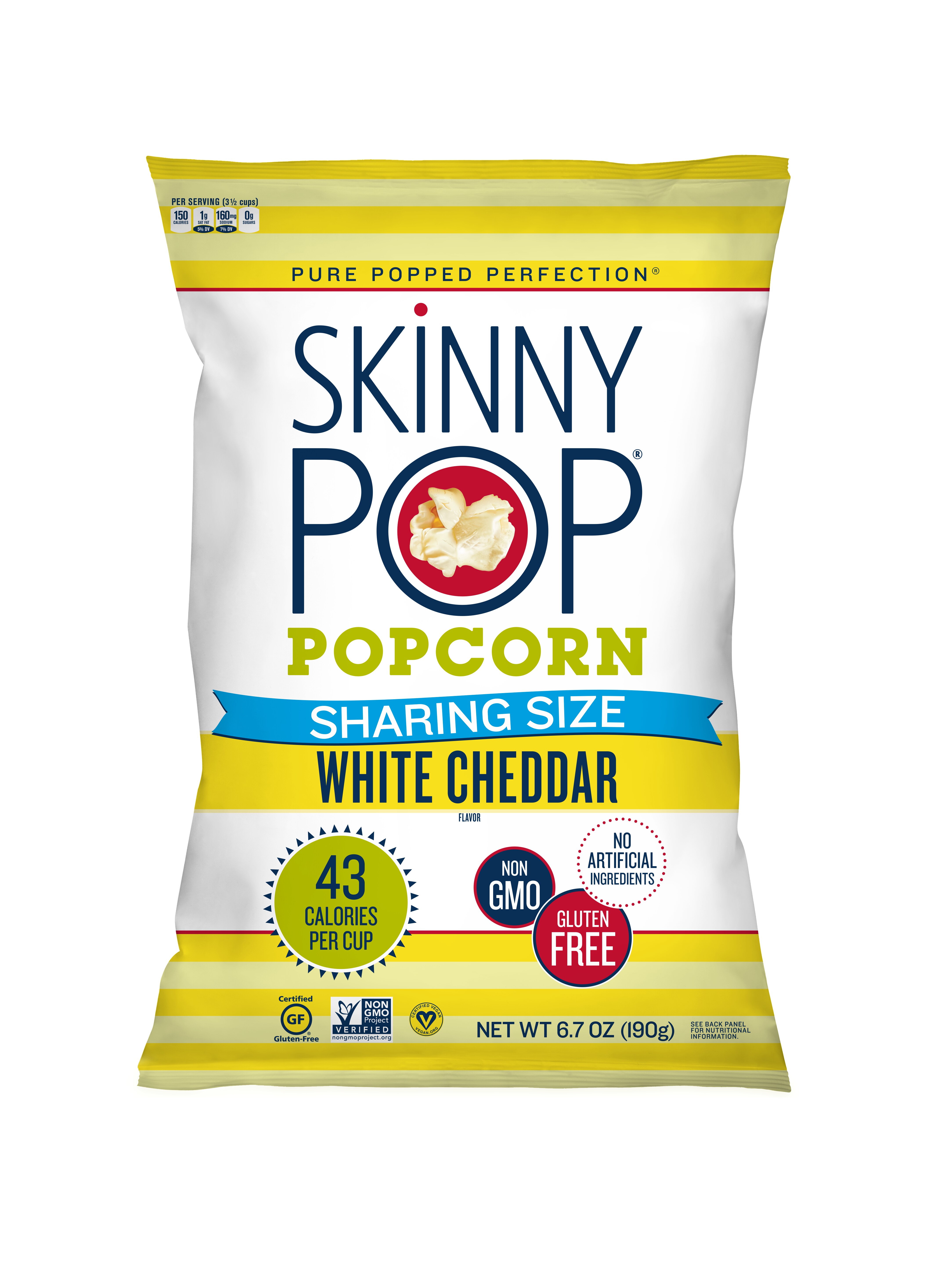 SkinnyPop White Cheddar Popcorn Sharing Size, 6.7 oz