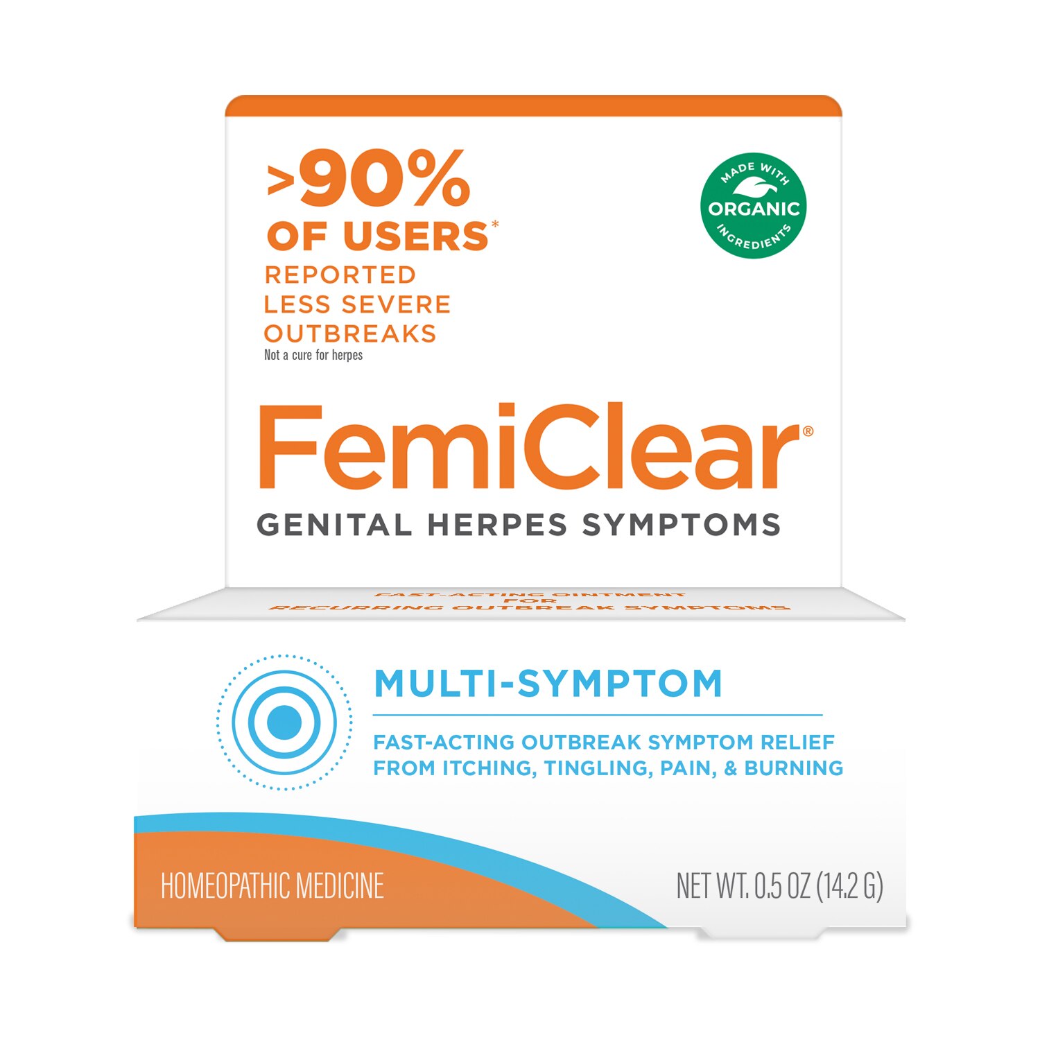 Femiclear Genital Herpes Symptoms, Multi-Symptom Relief Ointment - 0.5oz