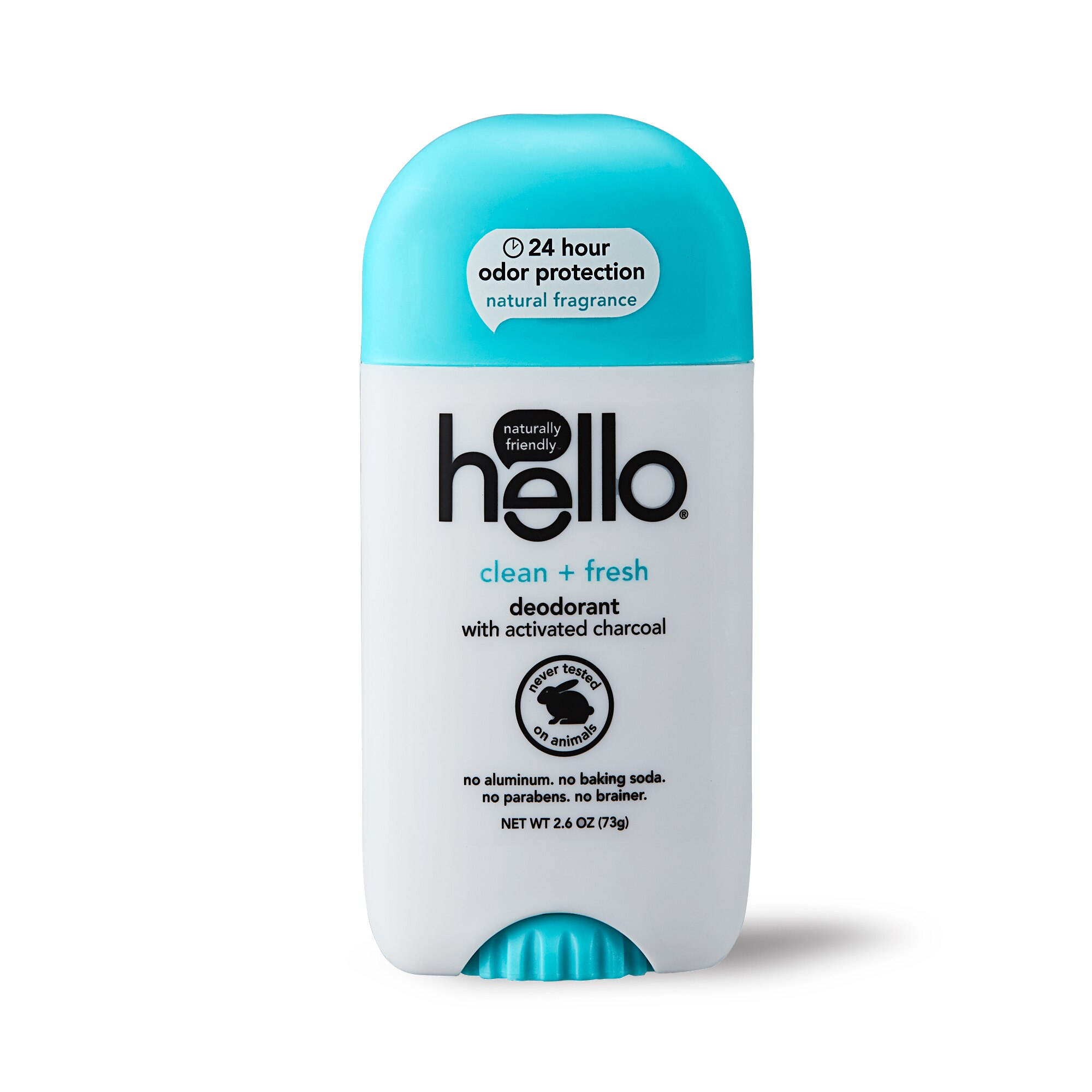 hello 24-Hour Deodorant Stick, Clean + Fresh, 2.6 OZ