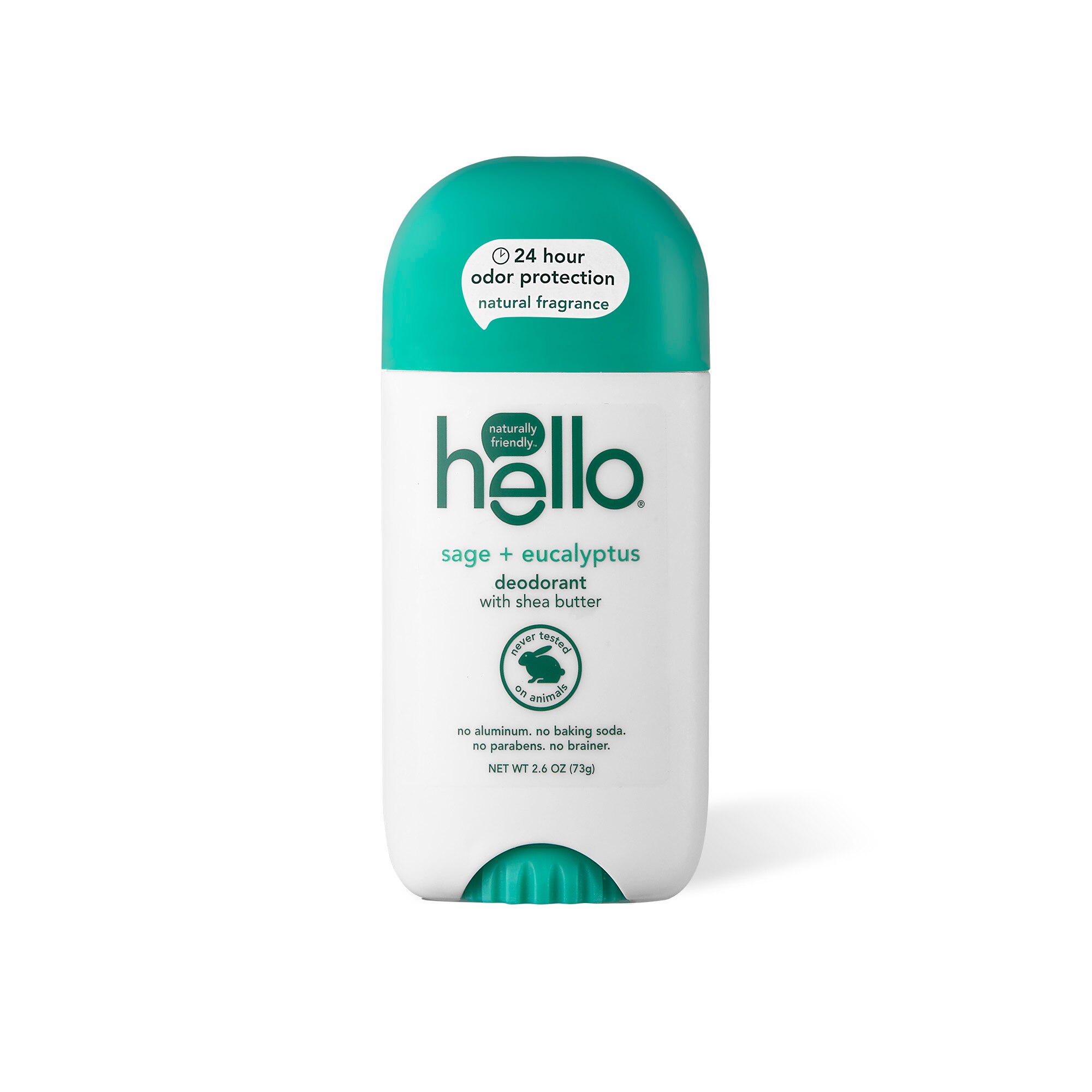 hello 24-Hour Deodorant Stick, Sage + Eucalyptus, 2.6 OZ