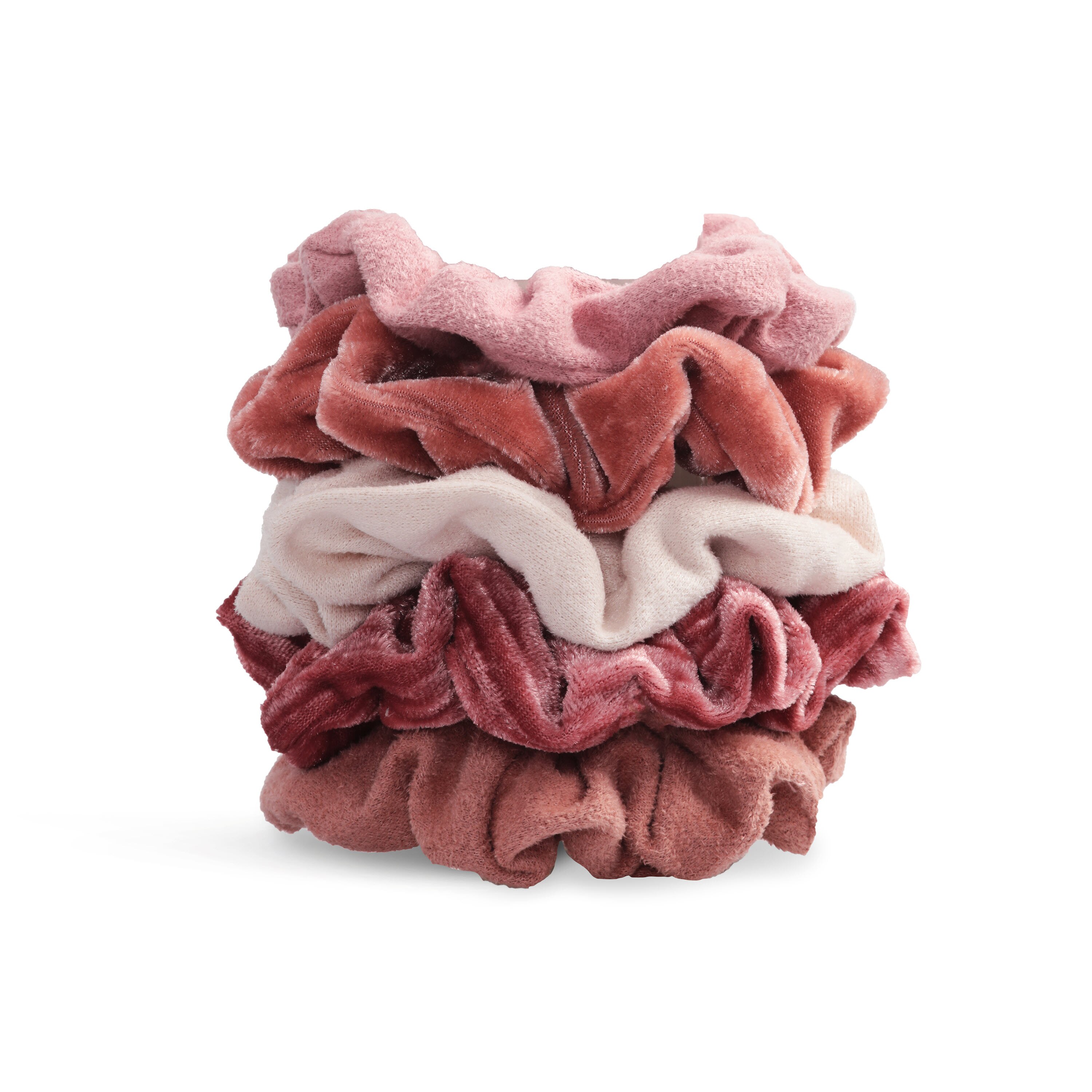 Kitsch Velvet Scrunchies, Blush/Mauve