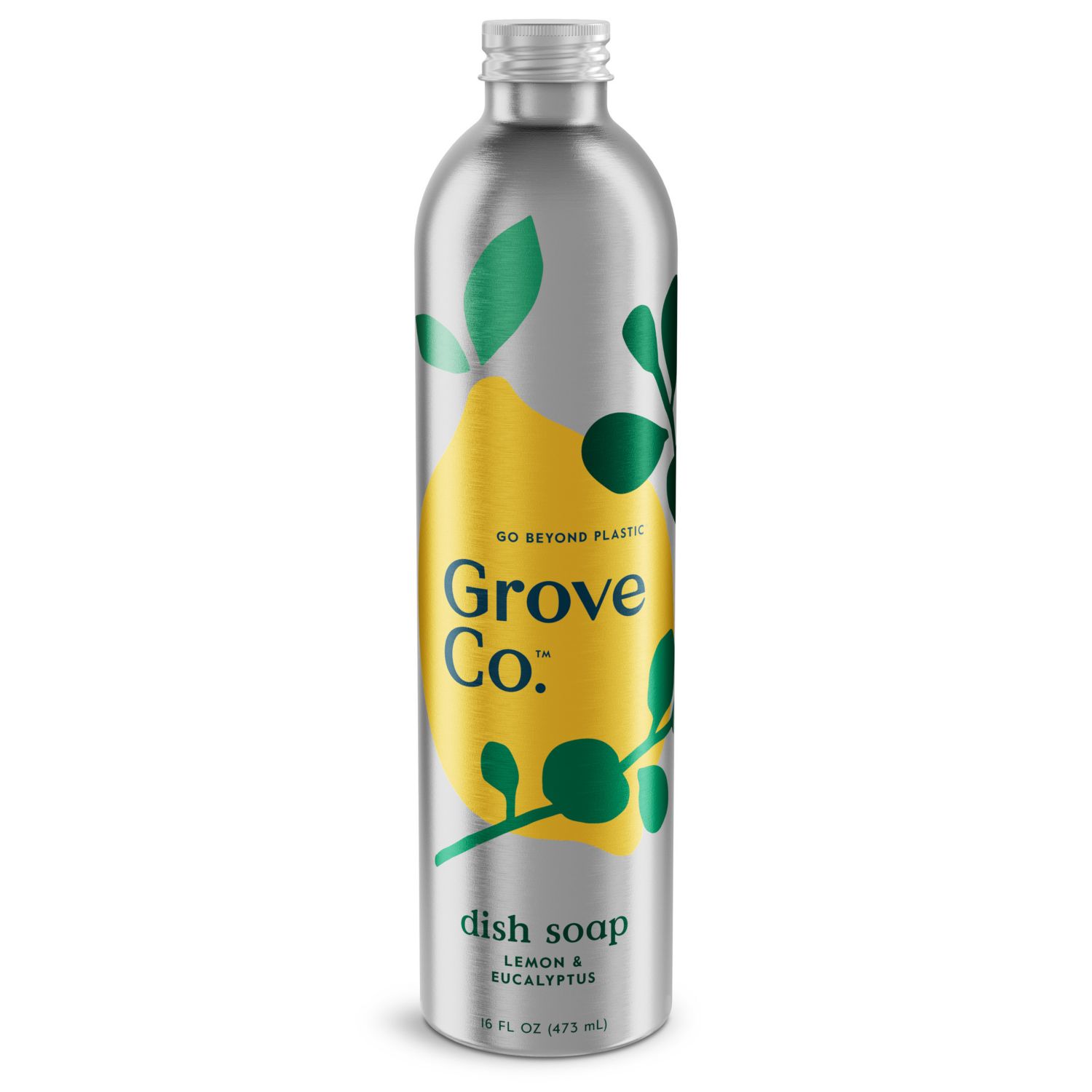 Grove Co. Liquid Dish Soap Refill Aluminum Bottle Lemon Eucalyptus & Mint 16oz