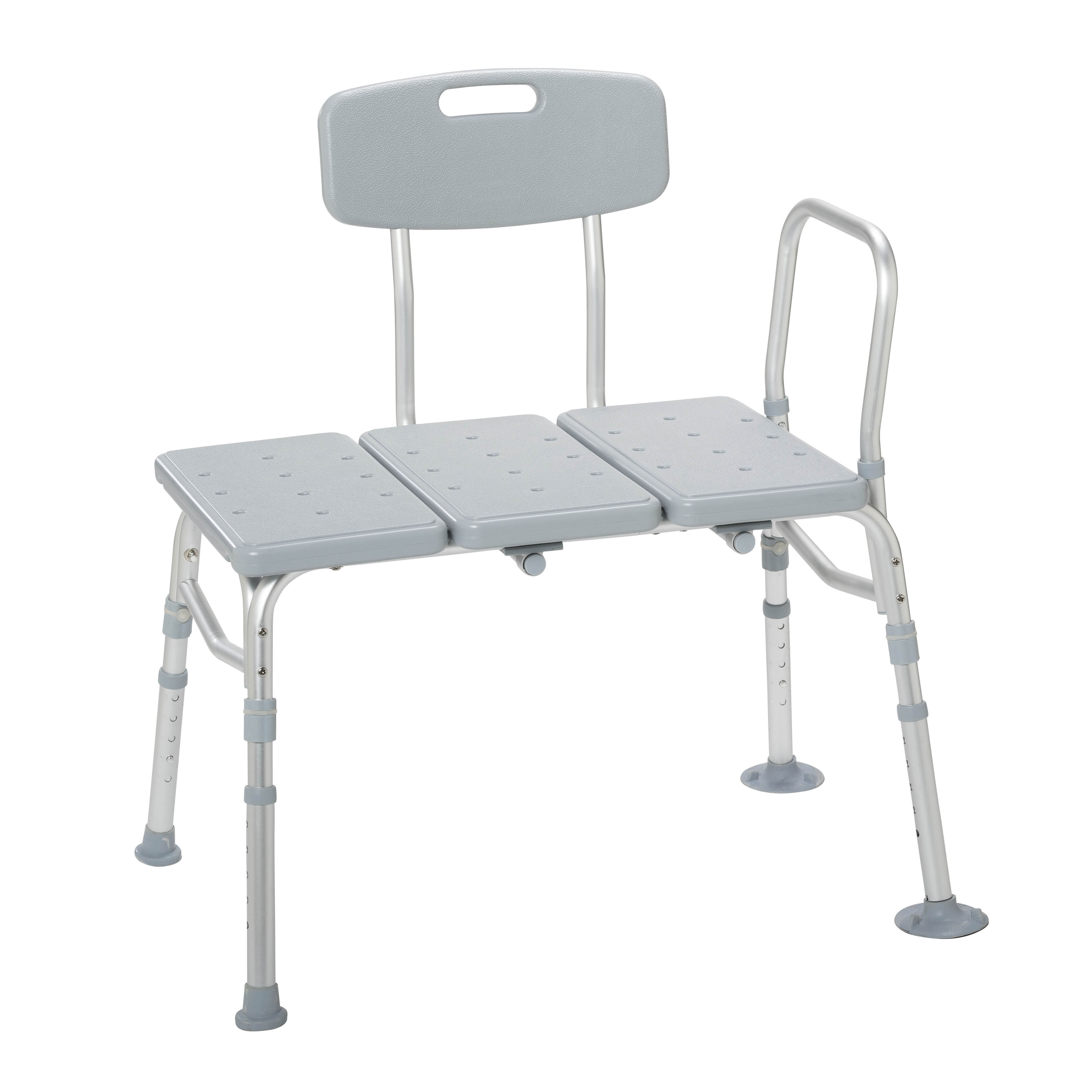 Drive Medical Plastic Tub Transfer Bench with Adjustable Backrest