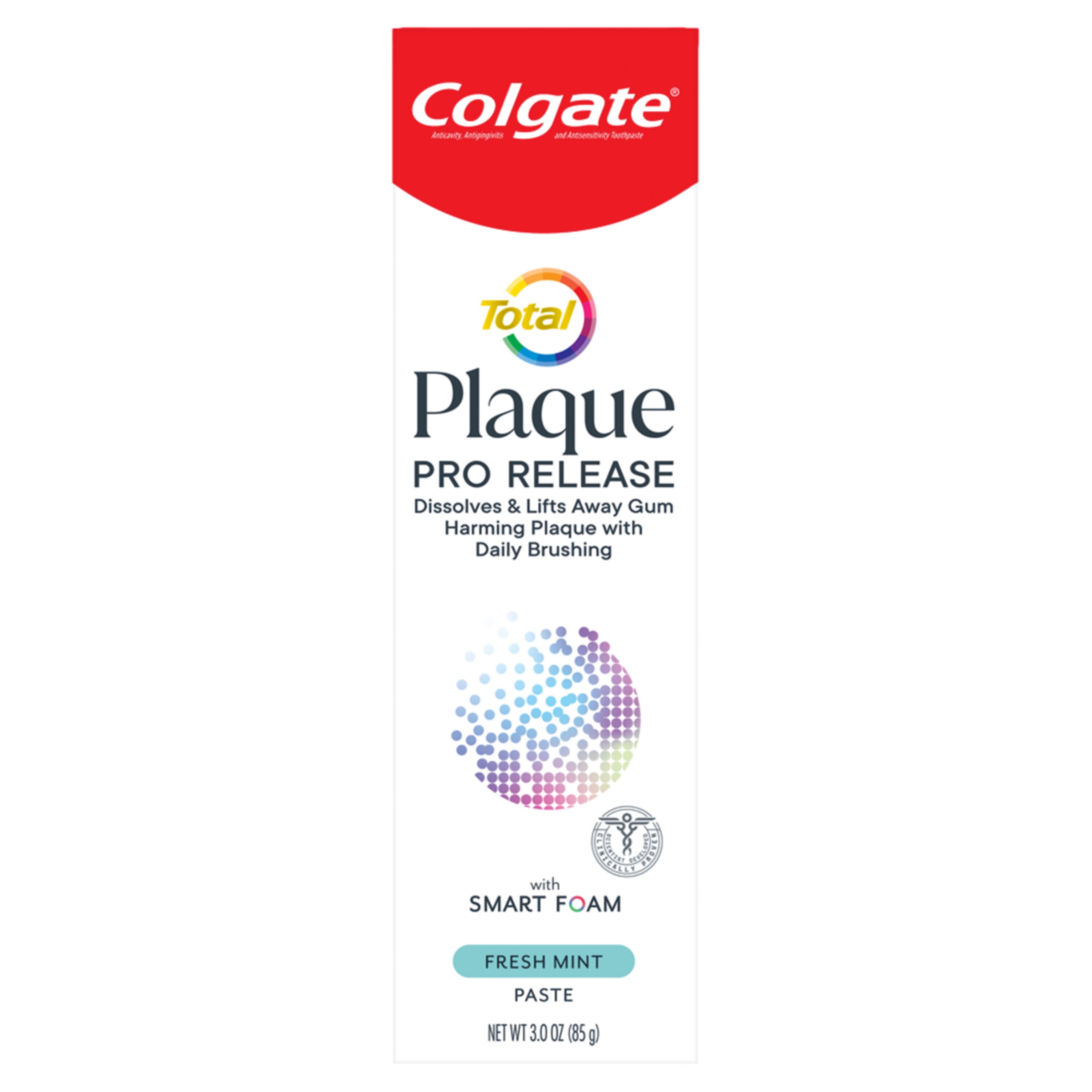 Colgate Total Plaque Pro Release Anticavity, Antigingivitis, and Antisensitivity Toothpaste, Fresh Mint, 3 OZ