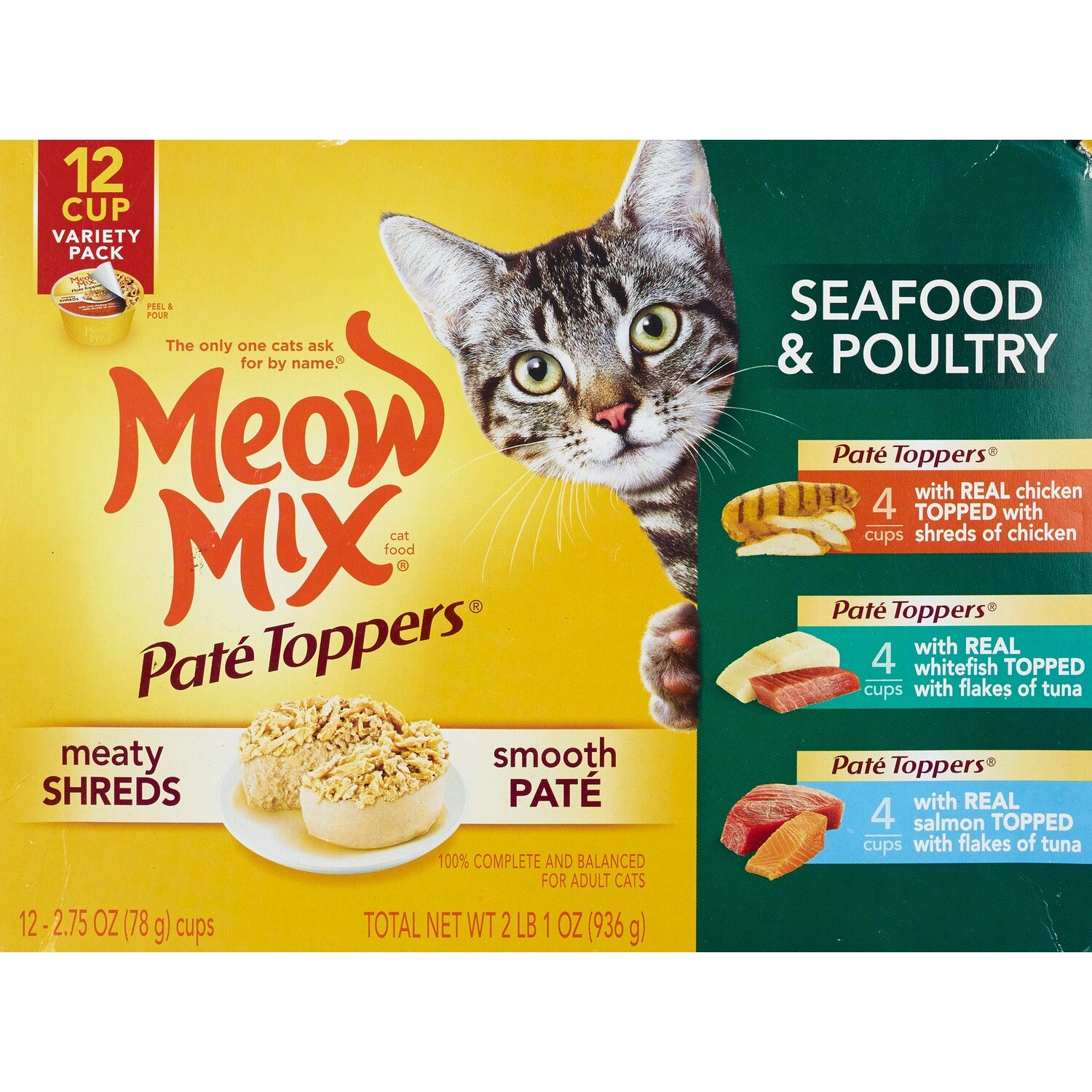 Meow Mix Pate Toppers, Seafood & Poultry