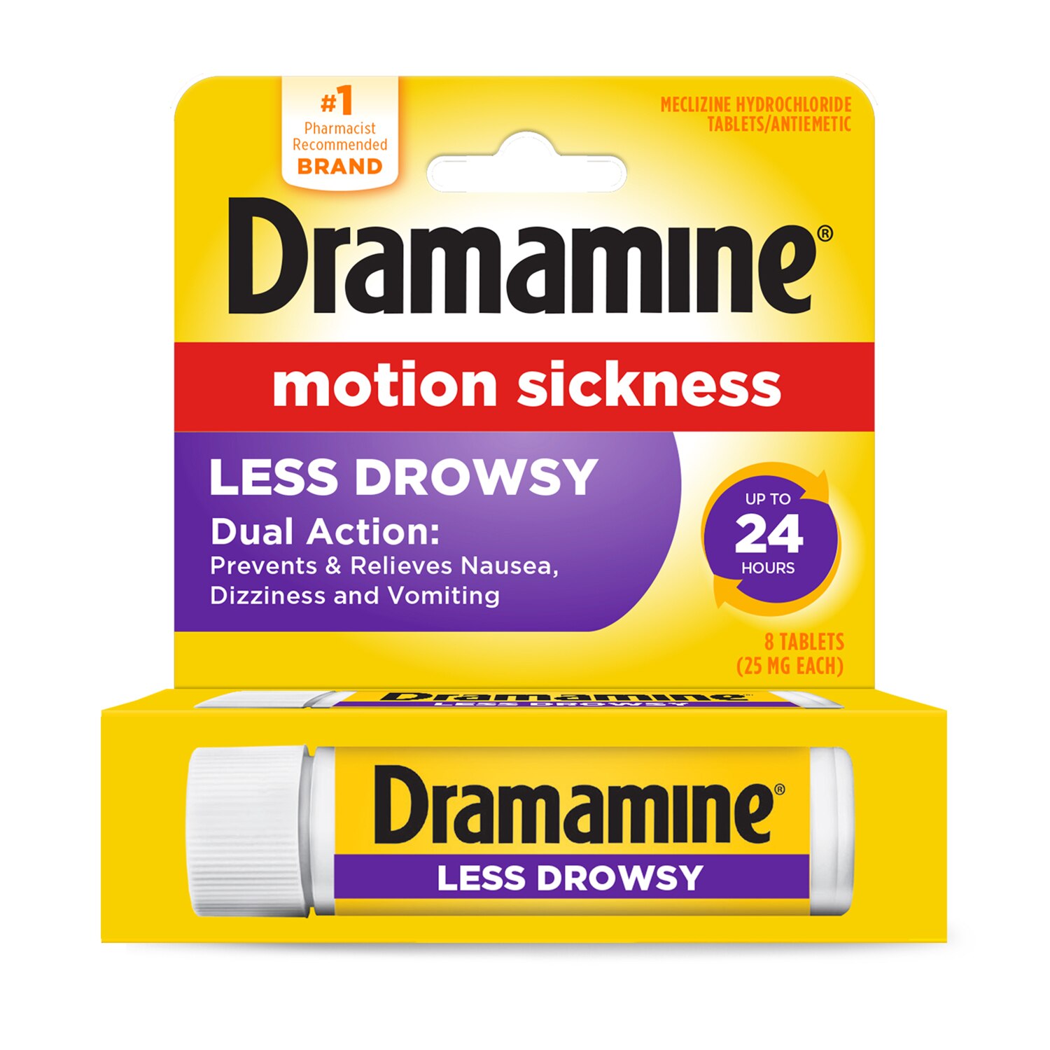 Dramamine Motion Sickness Less Drowsy Tablets, 8 CT