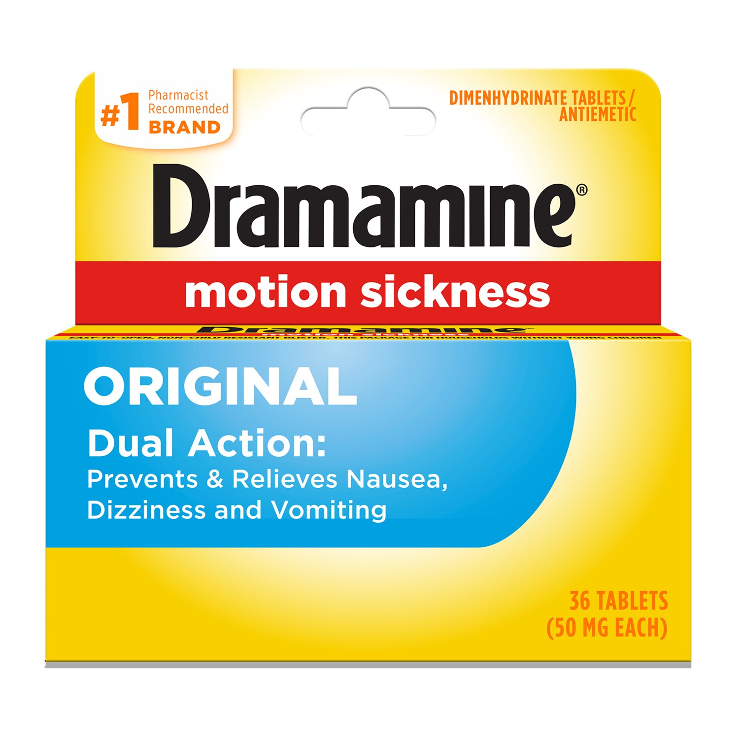 Dramamine Original Dual-Action Motion Sickness Relief Tablets, 36 CT