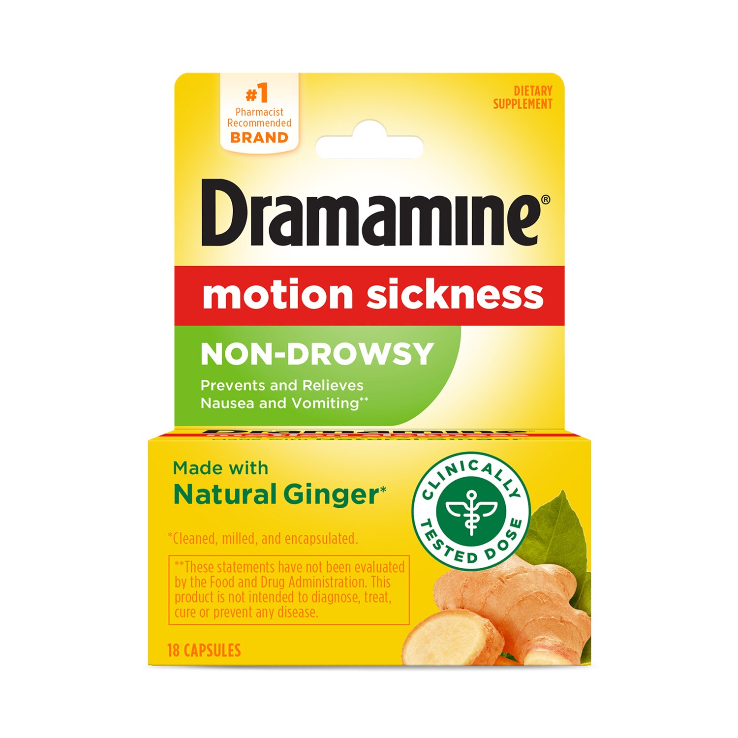 Dramamine Non-Drowsy Motion Sickness Relief Capsules, 18 CT