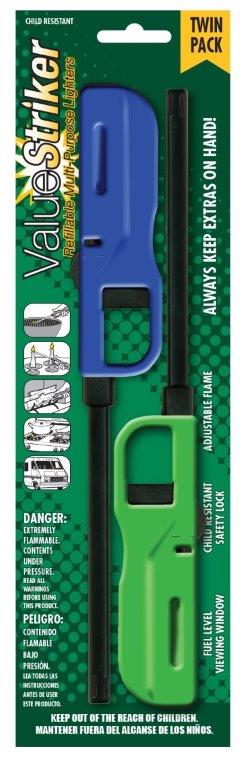 Value Striker Refillable Multi-Purpose Lighters, 2 CT