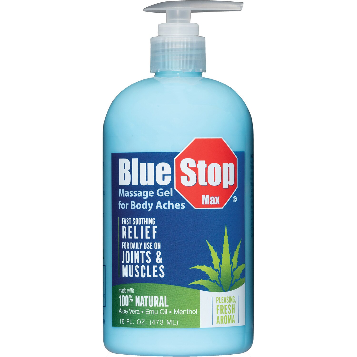 Clavel Blue Stop Max Massage Gel, 16 OZ