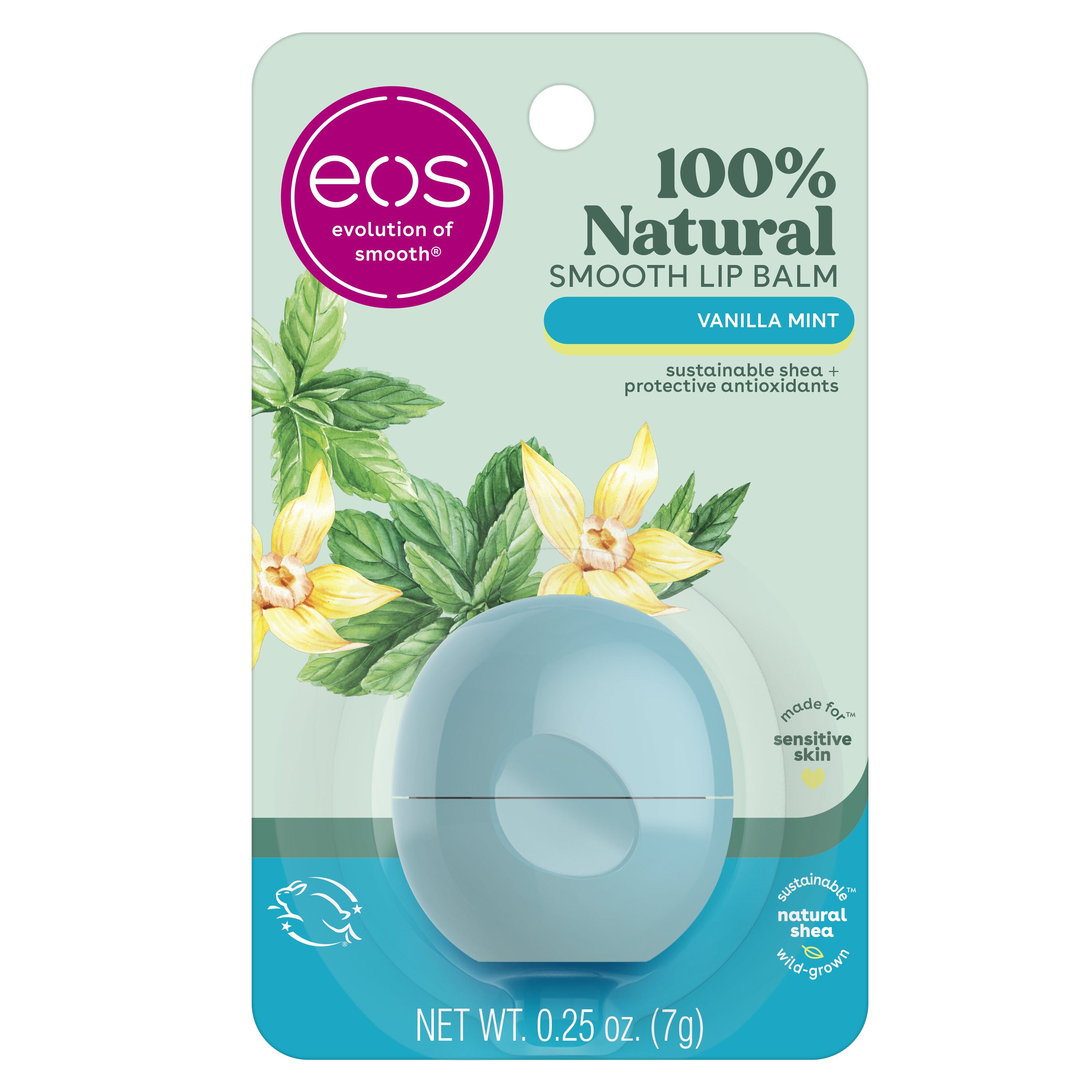 eos Super Soft Shea Lip Balm Sphere - Vanilla Mint, 0.25 OZ