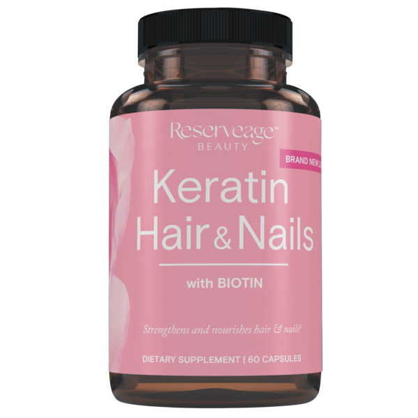 Reserveage Beauty Keratin Hair & Nails with Biotin Capsules, 60 CT