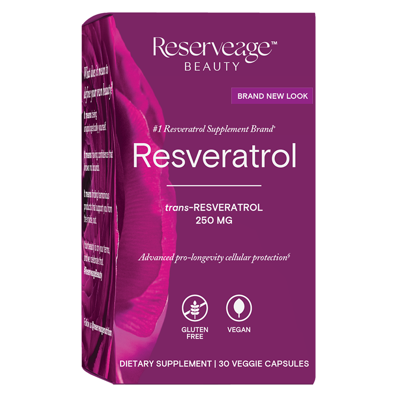 Reserveage Beauty Resveratrol Veggie Capsules, 250 mg, 30 CT