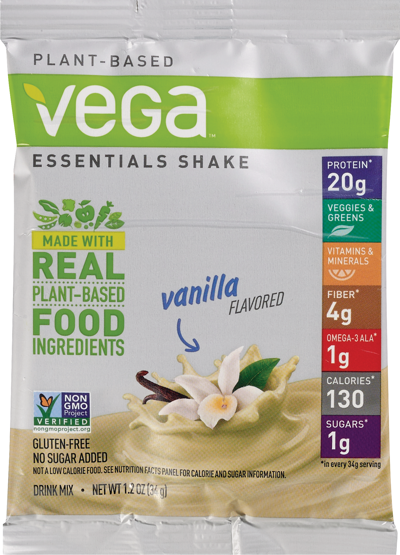 Vega Essentials Protein Single Shake Mix 1.2 OZ, Vanilla