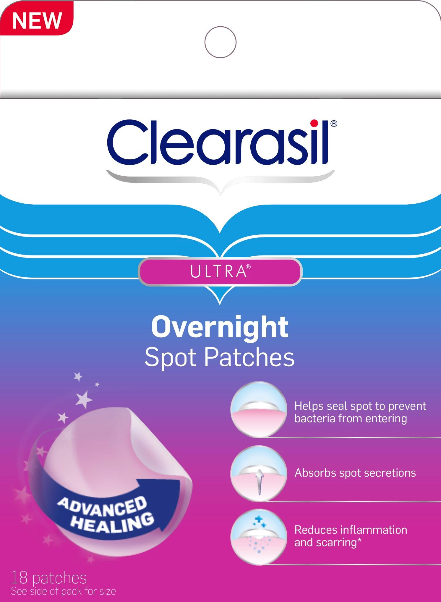 Clearasil Ultra Overnight Spot Patches, 18 CT