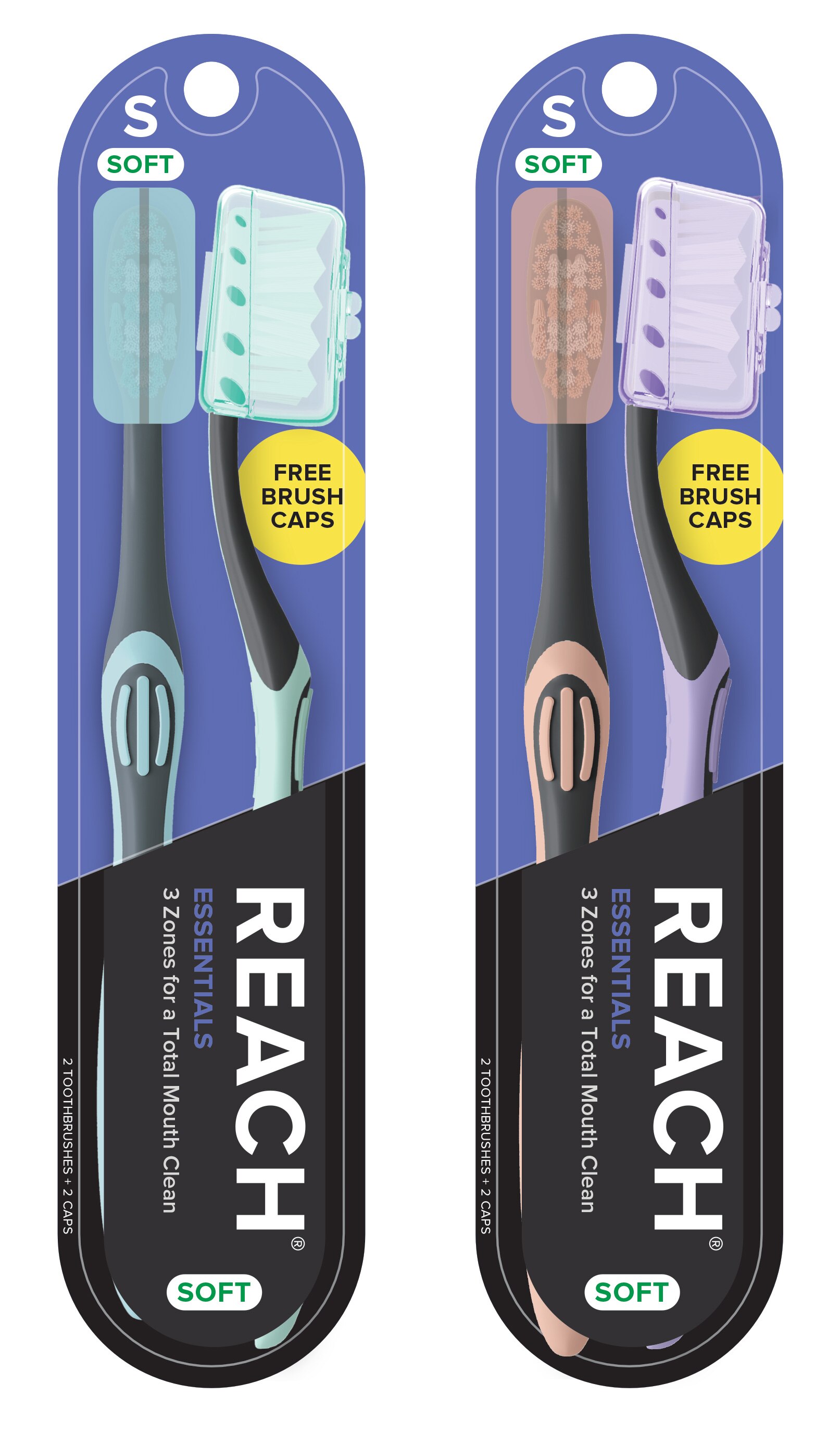 REACH Essentials Soft Toothbrush, 2 CT