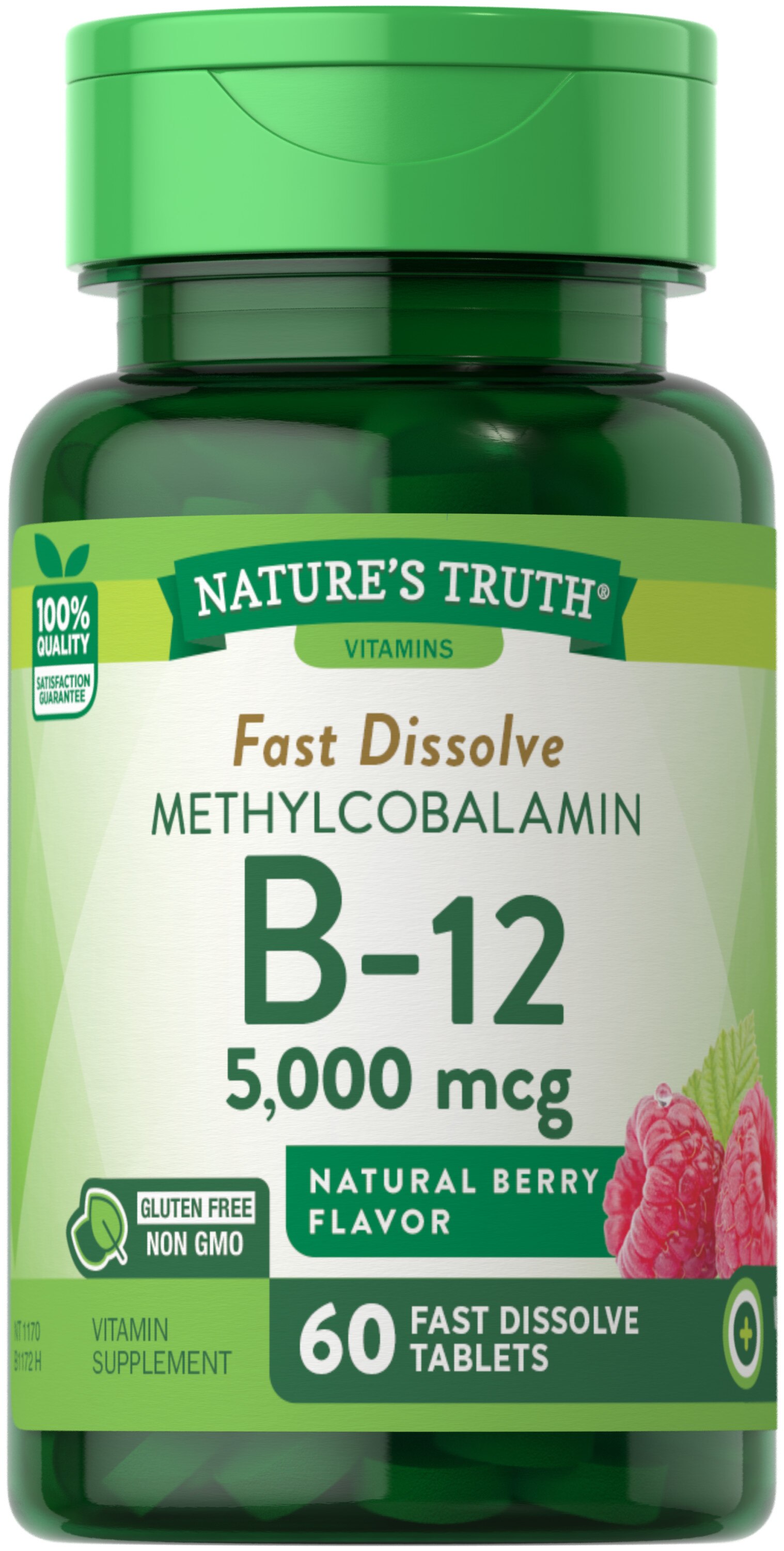 Nature's Truth Fast Dissolve Methylcobalamin Vitamin B-12, 5,000 MCG