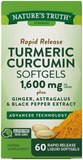 Nature's Truth Turmeric Curcumin Softgels, 1600 mg, 60 CT, thumbnail image 1 of 4