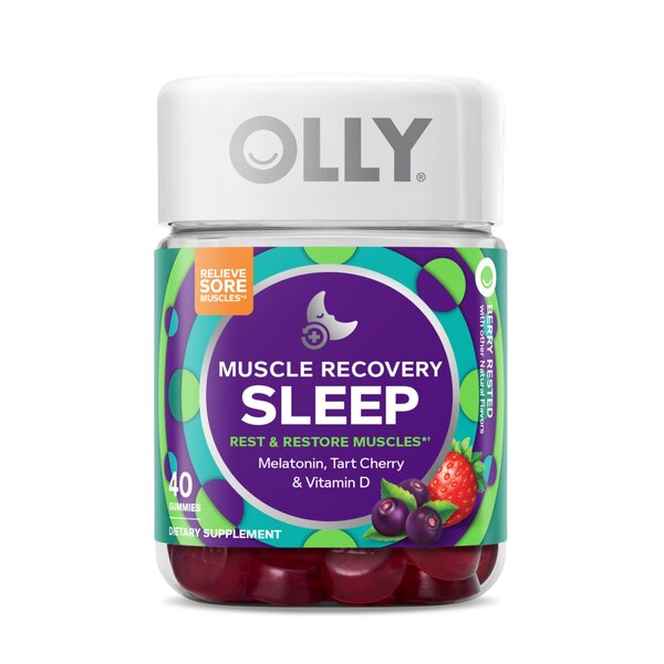 OLLY Muscle Recovery Sleep Gummies, Berry, 40CT