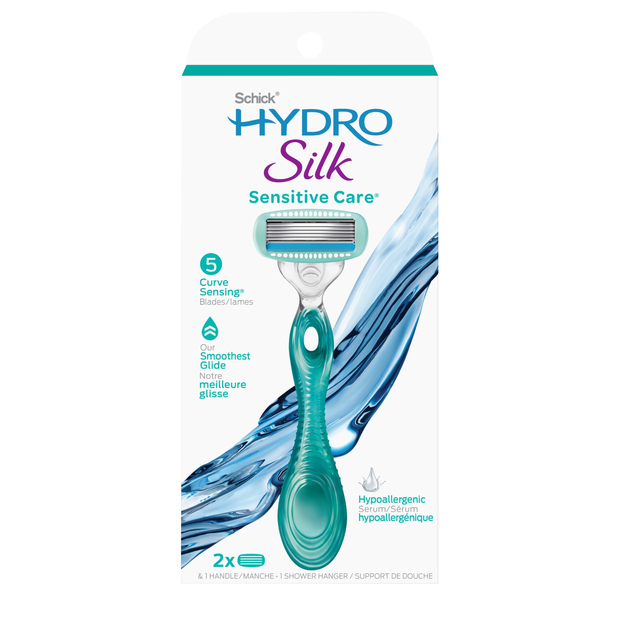 Schick Hydro Silk Sensitive Care Razor + 2 Razor Blade Refills