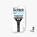 Schick Hydro Ultimate Comfort 5-Blade Disposable Razors, 3 CT, thumbnail image 1 of 6