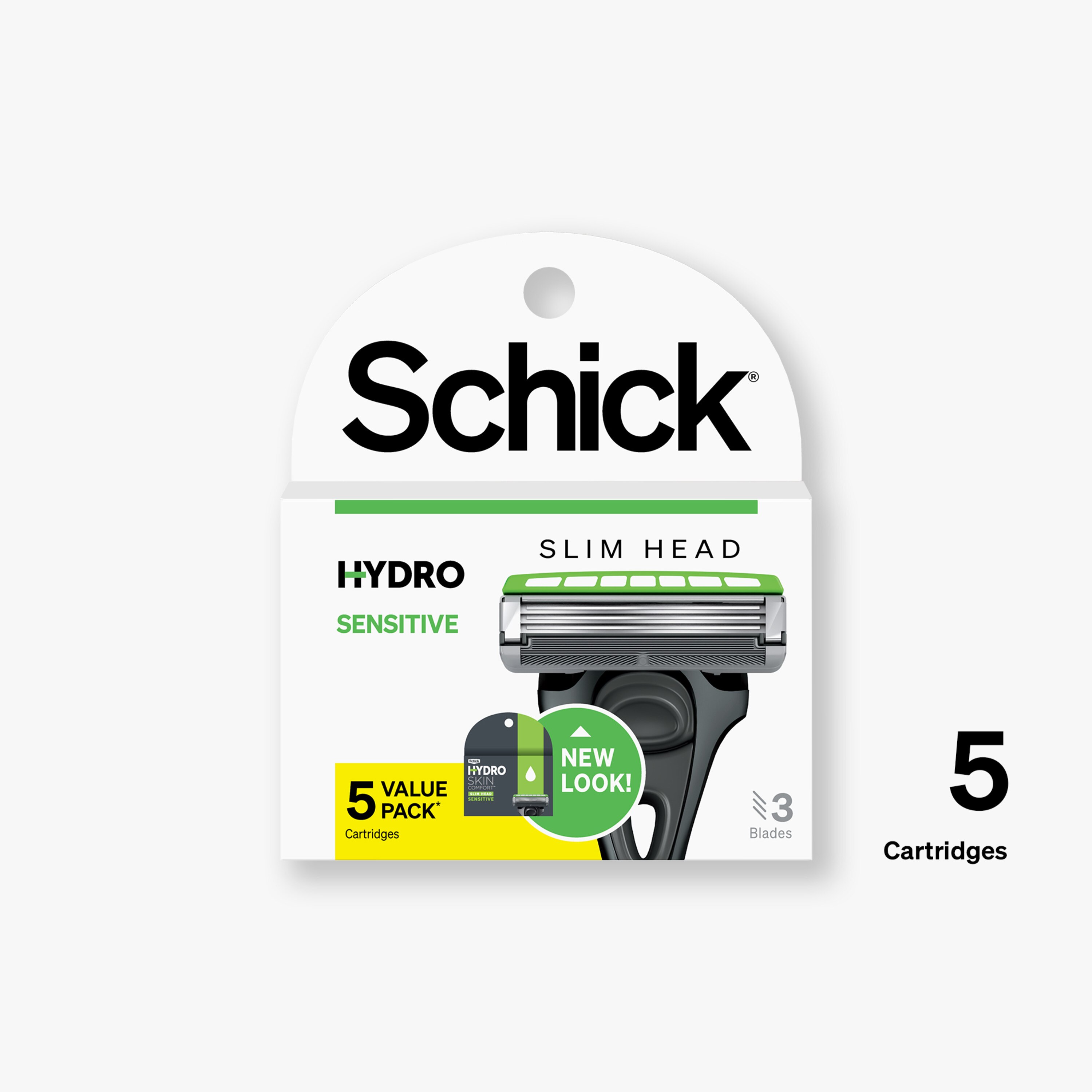 Schick Hydro Sensitive 3-Blade Razor Blade Refills, 5 CT