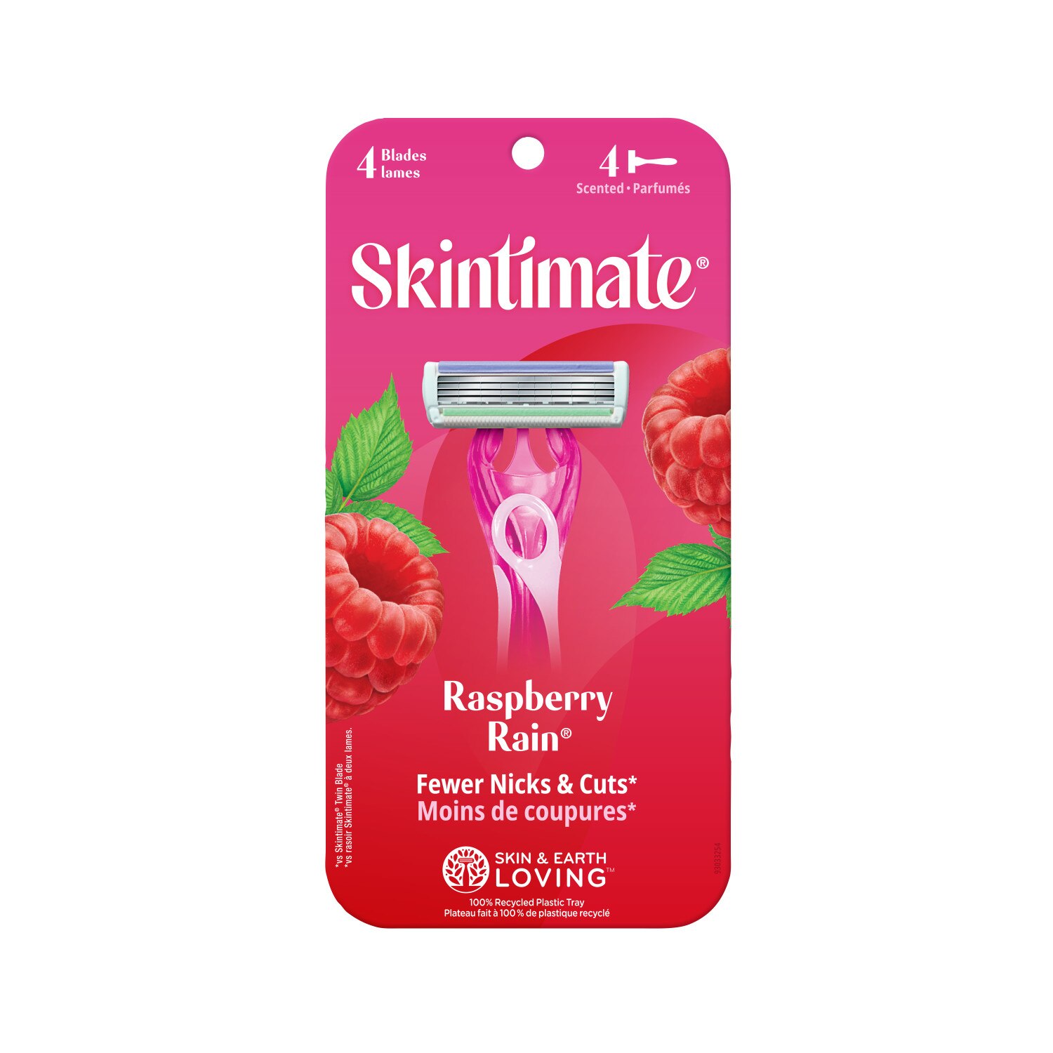 Skintimate Raspberry Rain Disposable Razors, 4 CT