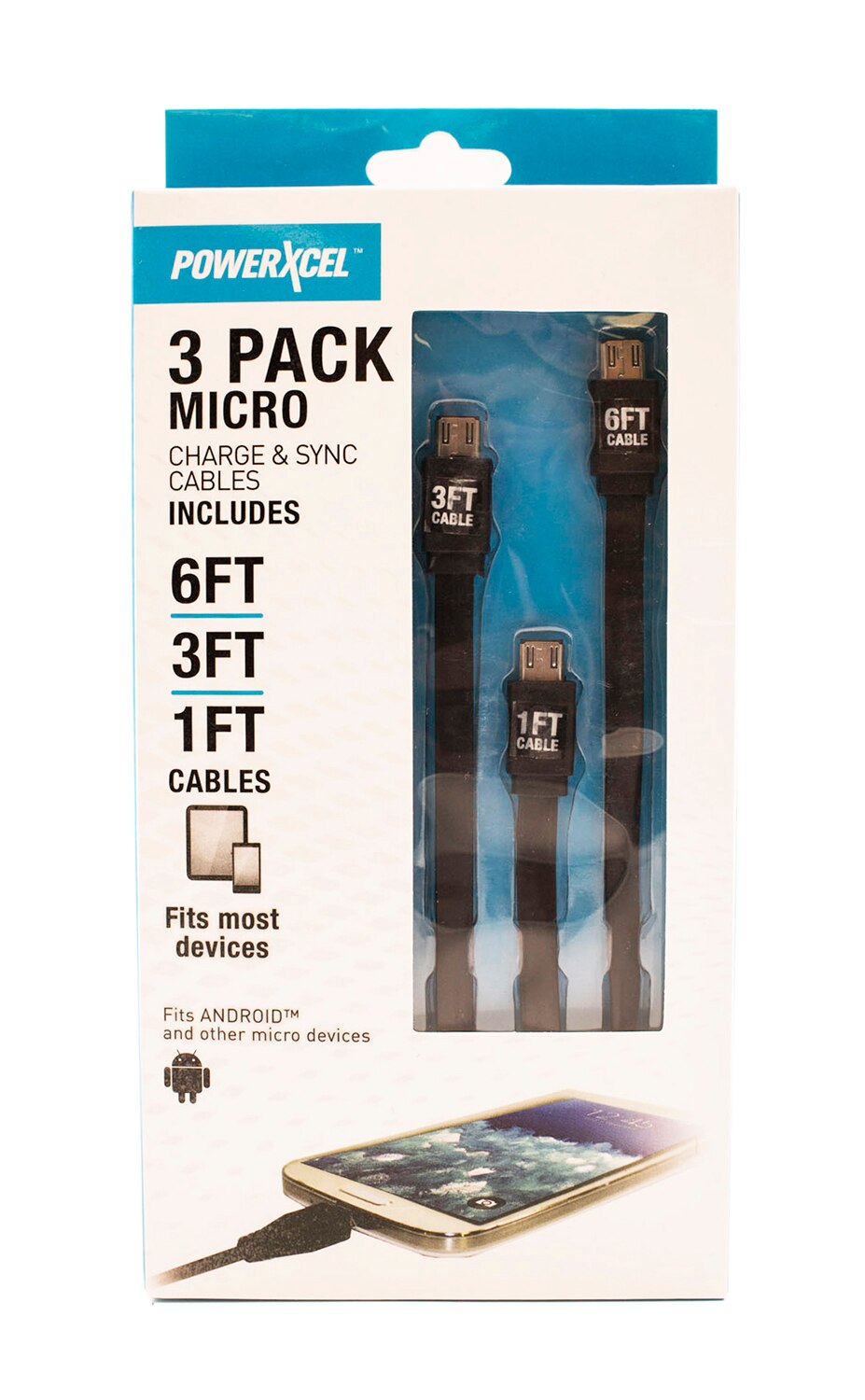 Powerxcel 3 Pack Micro Charge & Sync Cables