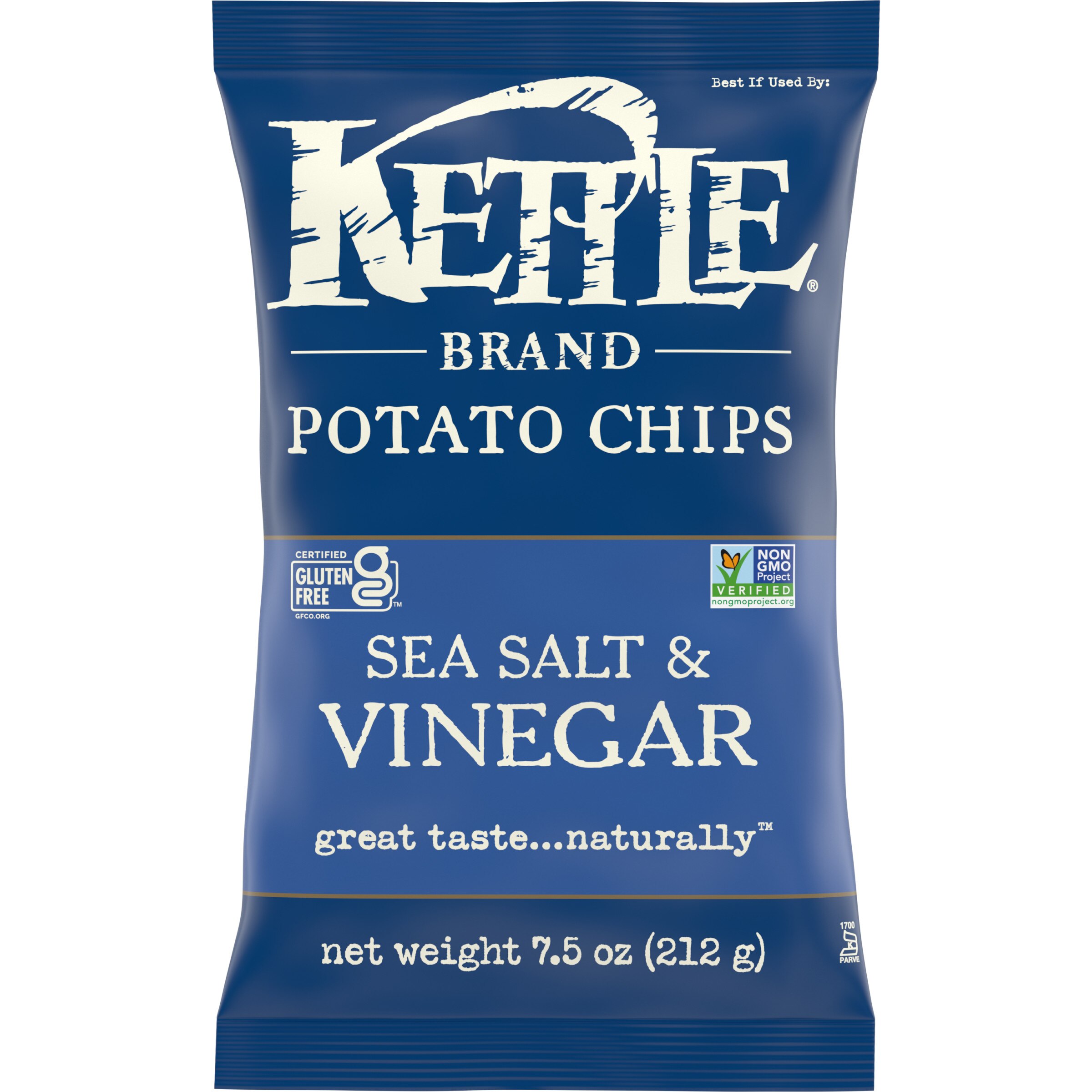 Kettle Brand Sea Salt and Vinegar Kettle Potato Chips, 7.5 oz