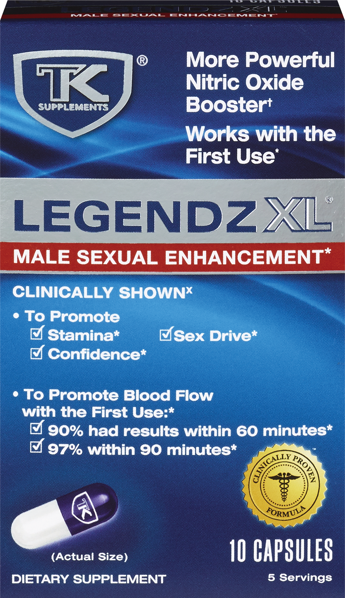 TK Supplements Legendz XL Male Sexual Enhancement, 10 CT