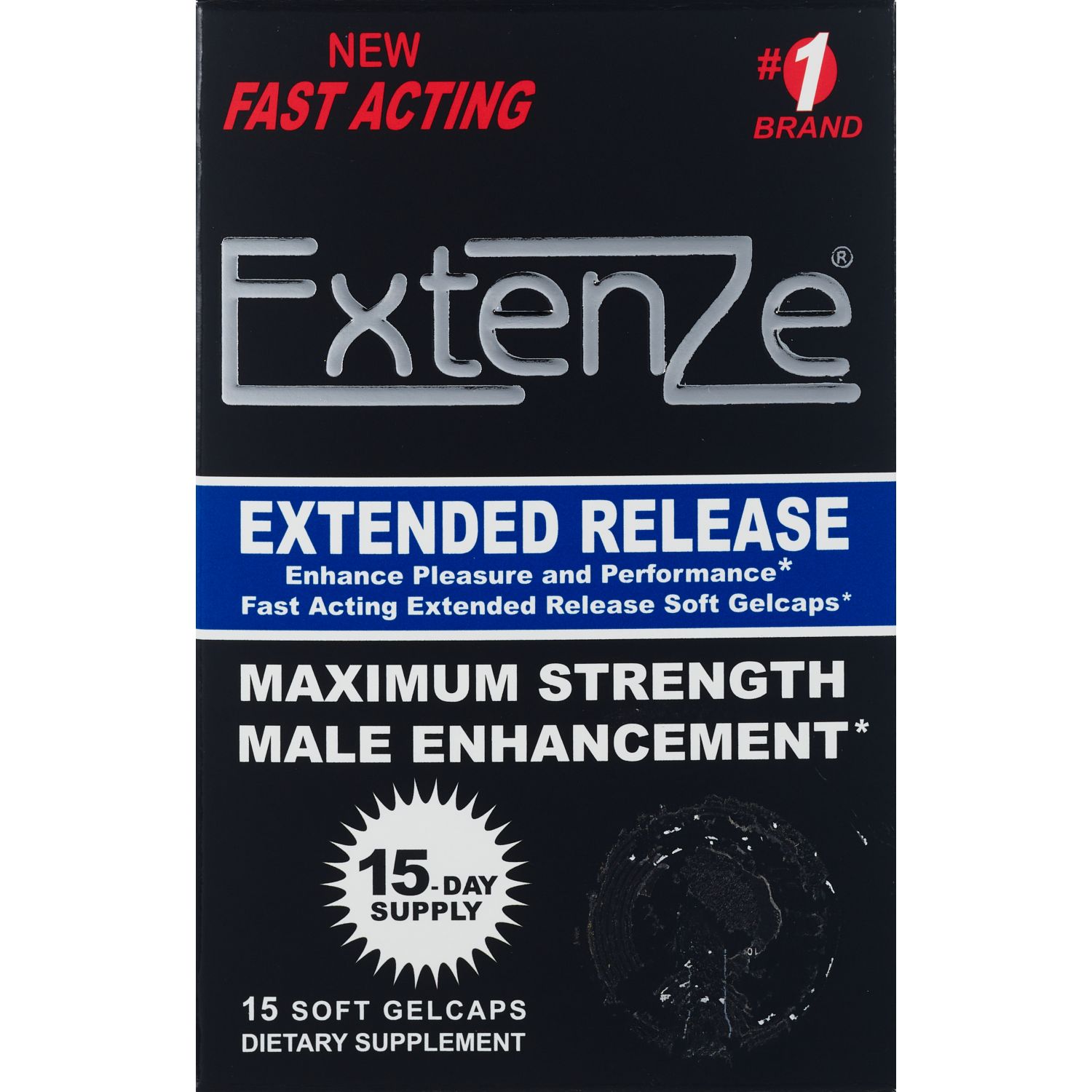 Extenze Extended Release Maximum Strength Male Enhancement Liquid Gel Capsules, 15 CT