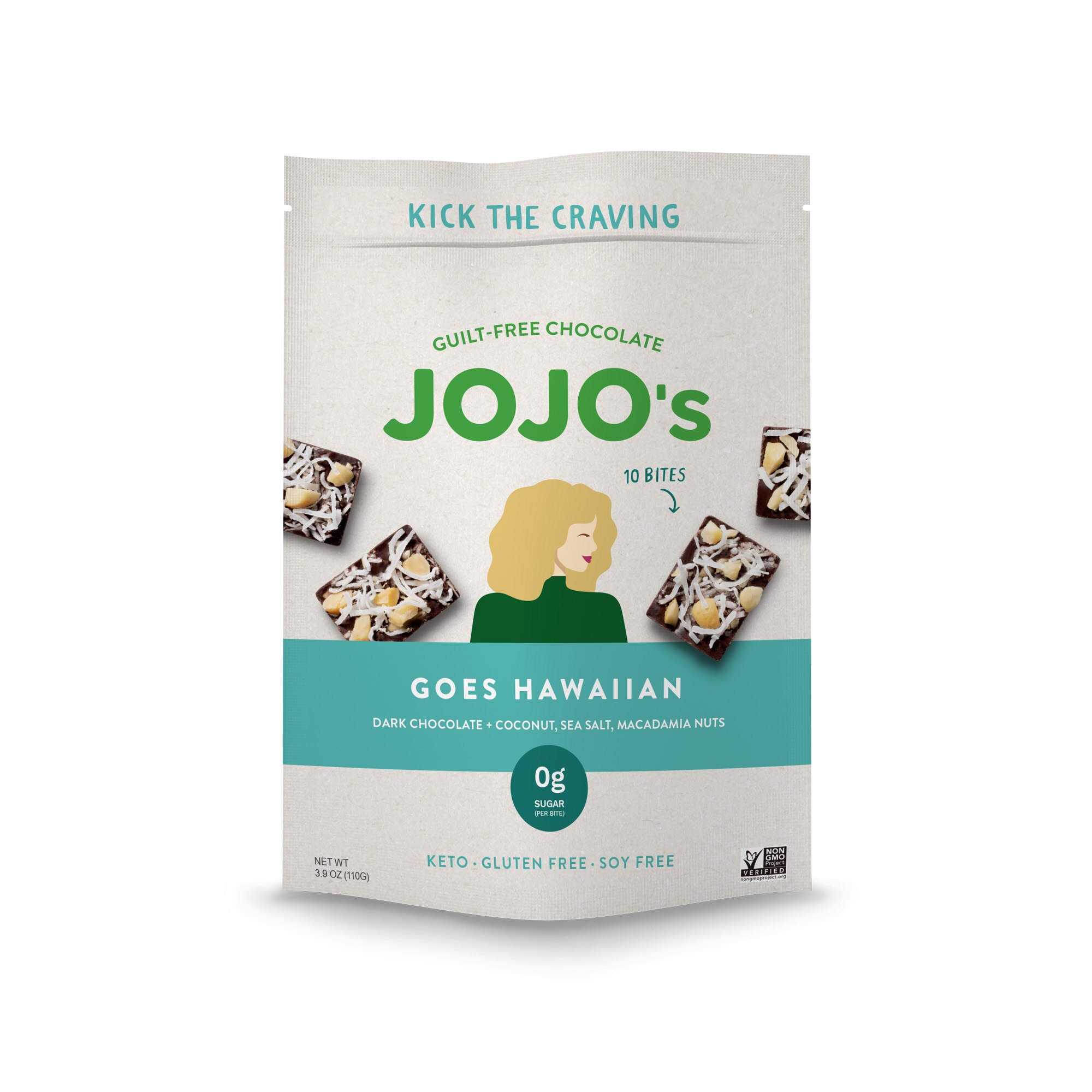 JOJO's Goes Hawaiian Guilt-Free Chocolate Bites, 3.9 oz