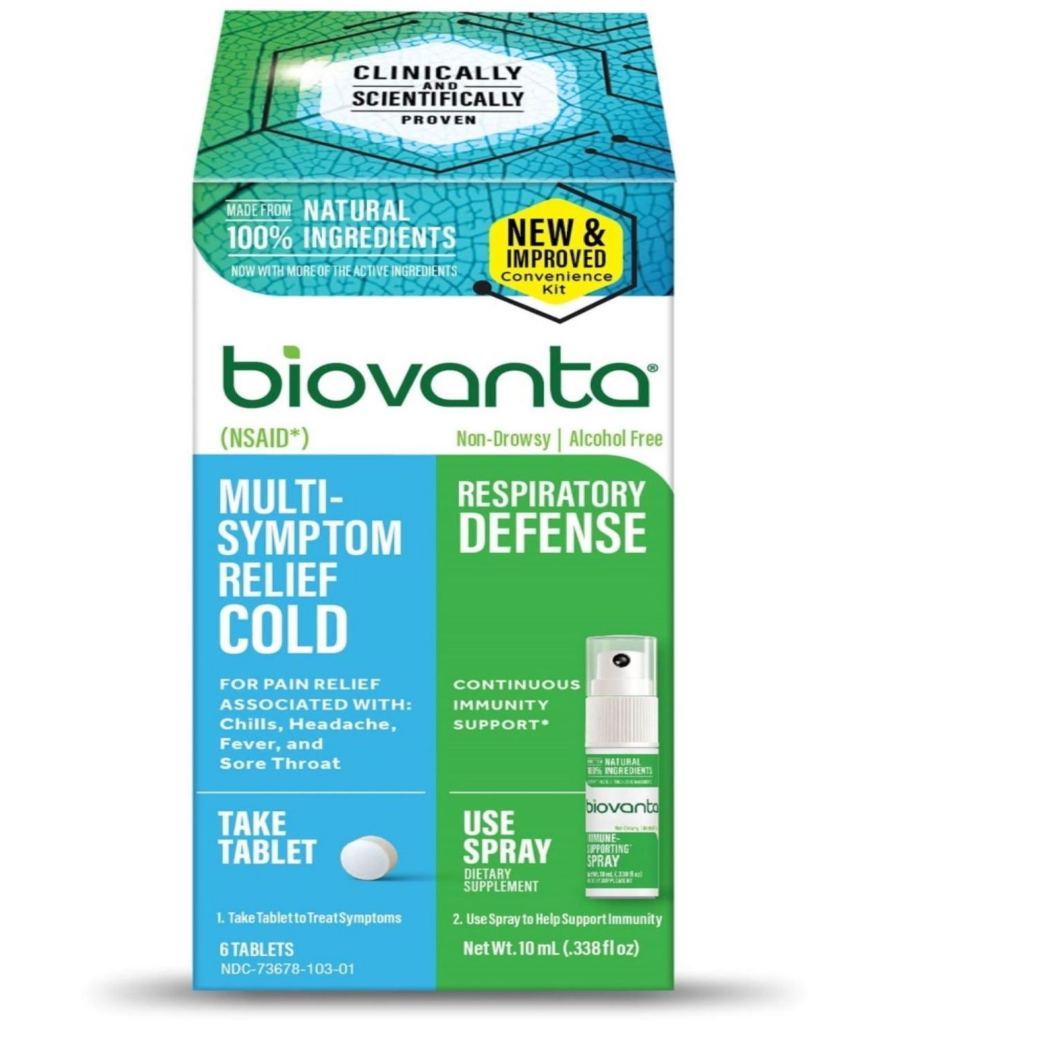 Biovanta Dual Action Throat Spray, 0.17 OZ