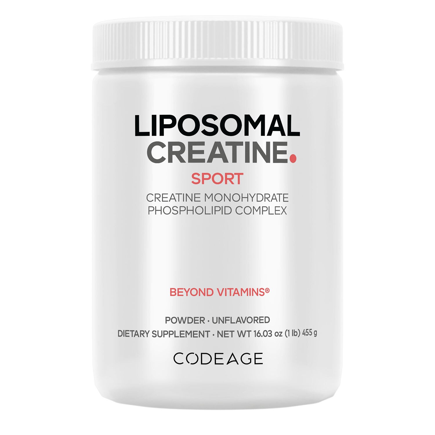 Codeage Liposomal Creatine Monohydrate Powder Supplement, Unflavored, 3-Month Supply, 90 Servings