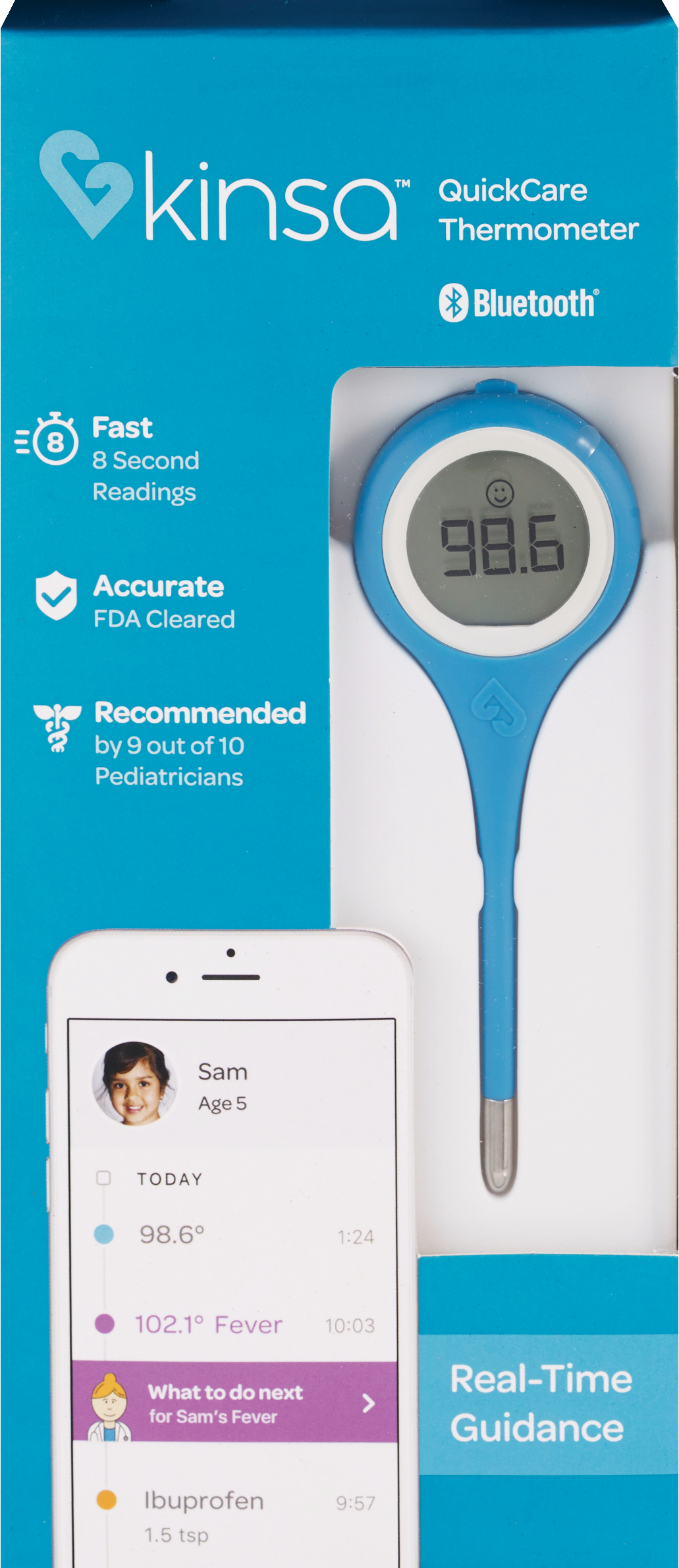 Kinsa QuickCare Smart Digital Thermometer for All Ages