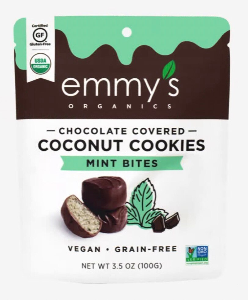 Emmy's Chocolate Covered Coconut Cookies Mint Bites, 3.5 oz