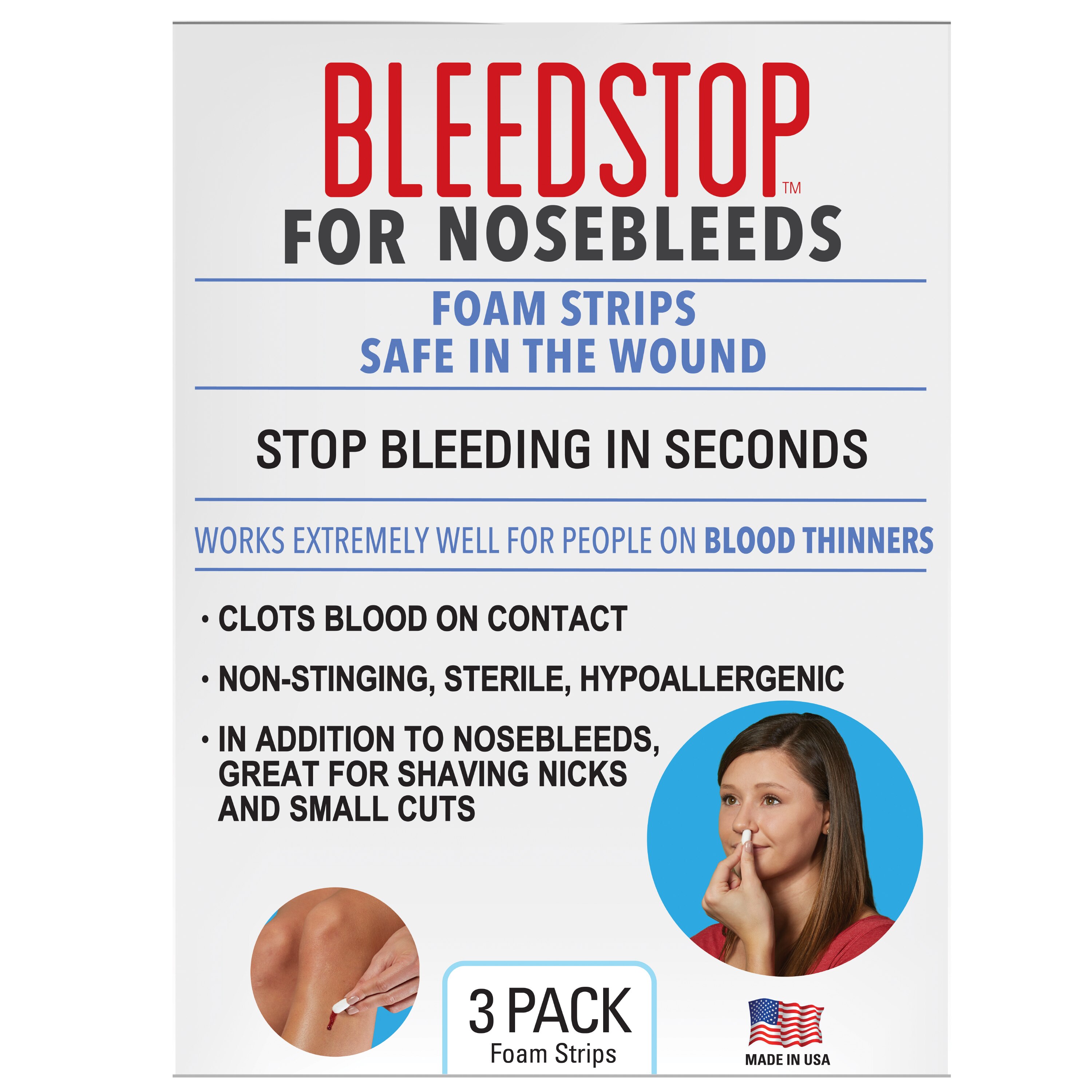 BleedStop Nosebleed Strips, 3 CT