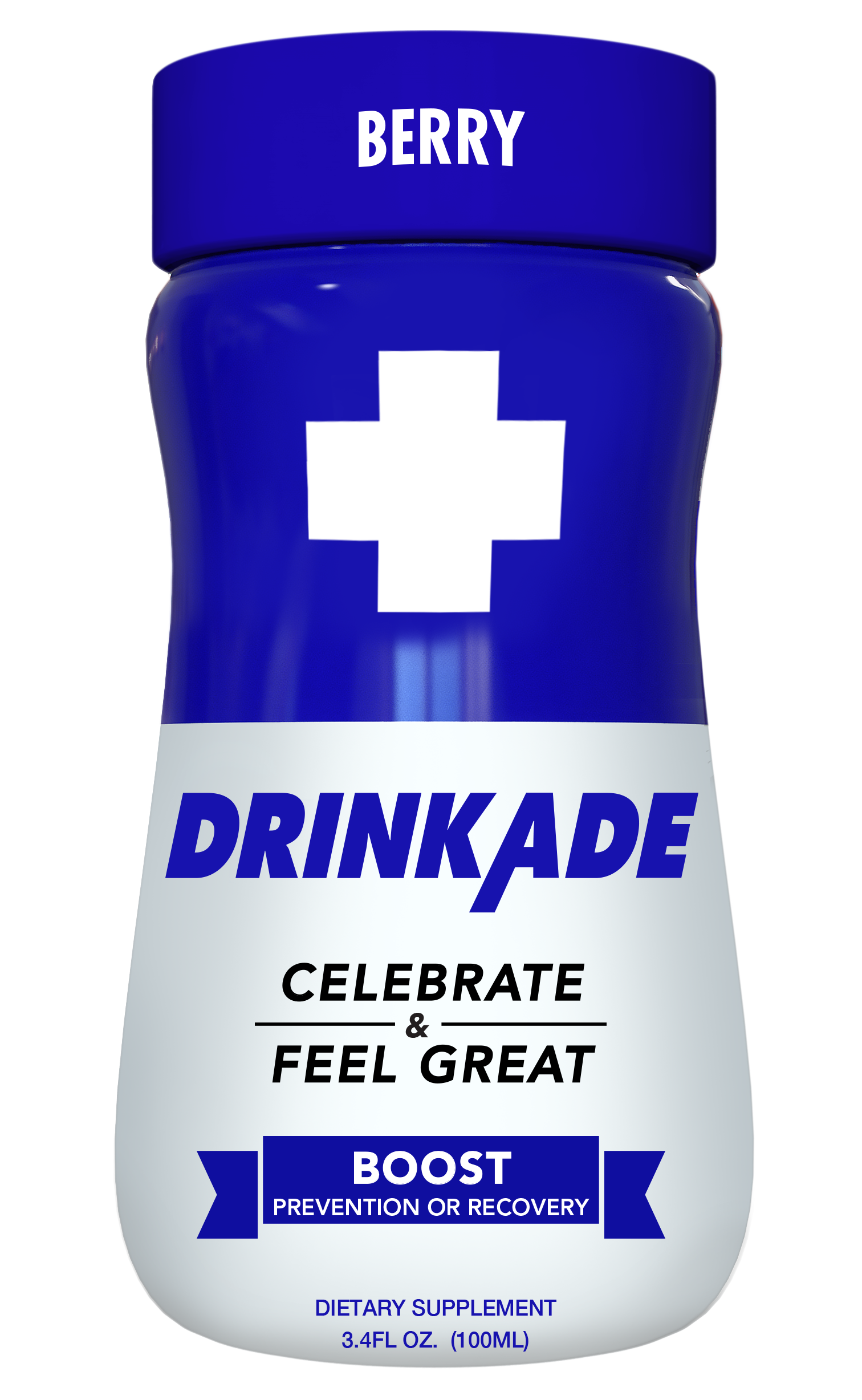 Drinkade Boost Energy Drink with Natural Caffeine, Berry 3.4oz Bottle