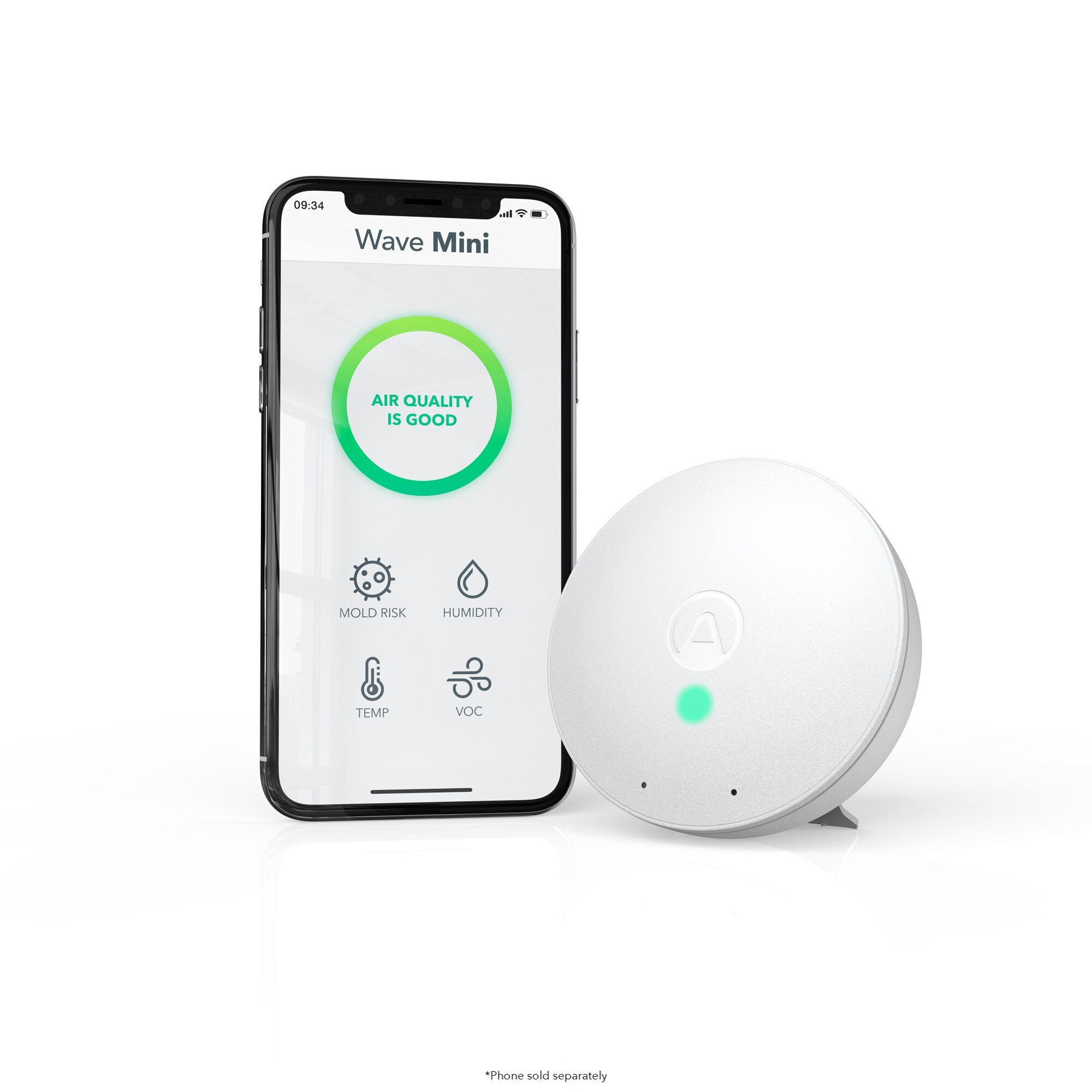 Airthings Wave Mini Air Quality Monitor