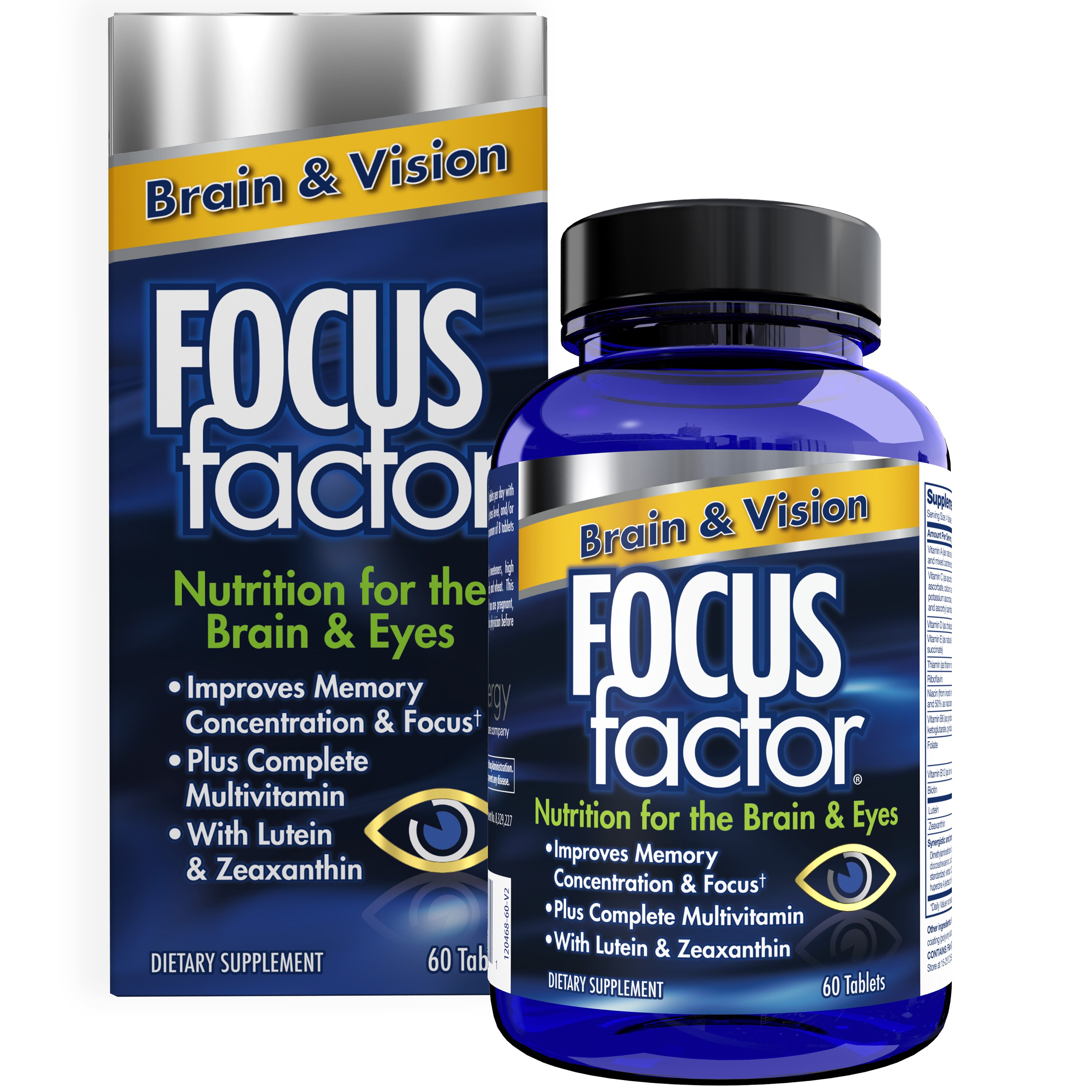 Focus Factor Nutrition for the Brain & Eyes Plus Multivitamin Tablets, 60 CT